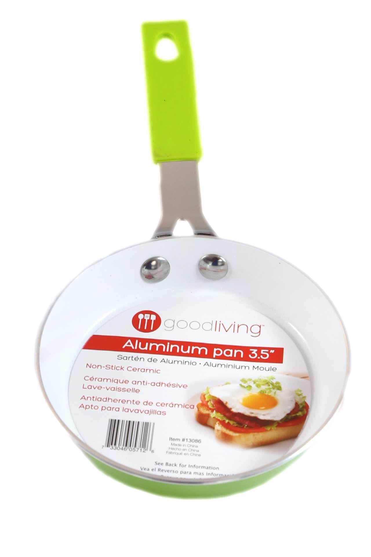 Good Living 3.5" Fast-Heating Aluminum Single-Egg Pan, Colors Vary, 1-Pack, Non-Stick Ceramic, Aluminum Frying Pan, Great For Pancakes, French Toast, Eggs, Omlets, And Much More