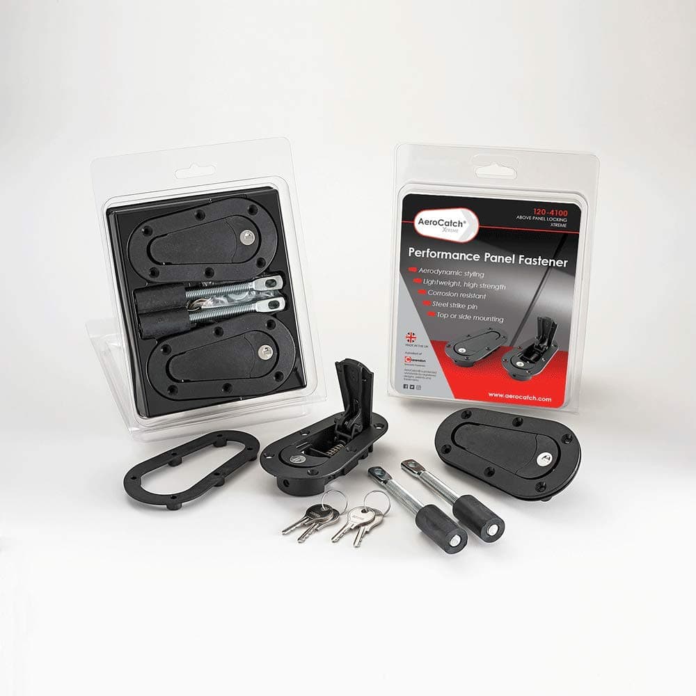 120-4100 Xtreme Plus Flush Locking Hood Latch and Pin Kit - Black