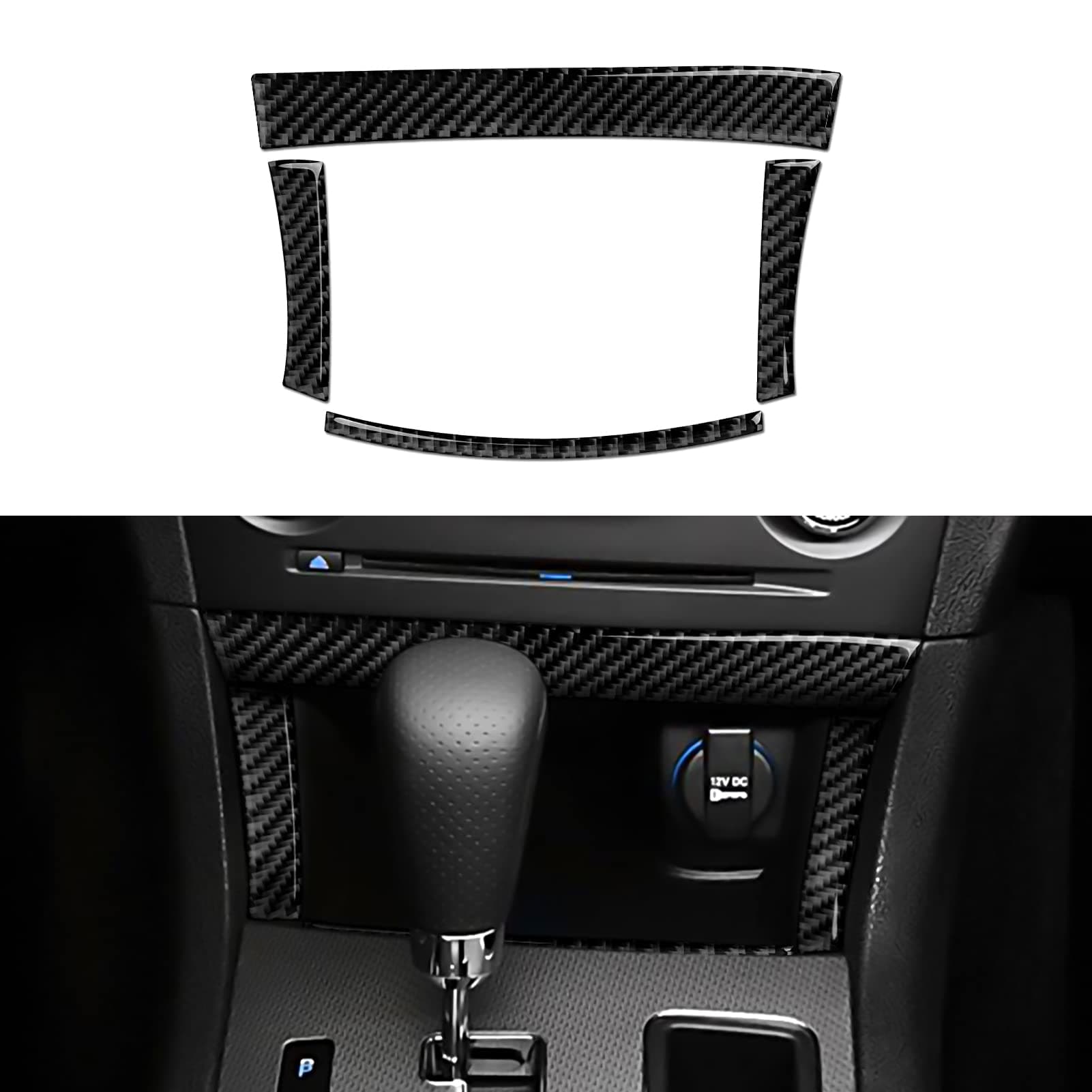 Storage Box Cover Frame Decals for 2011-2023 Dodge Charger Accessories Carbon Fiber Interior Stickers