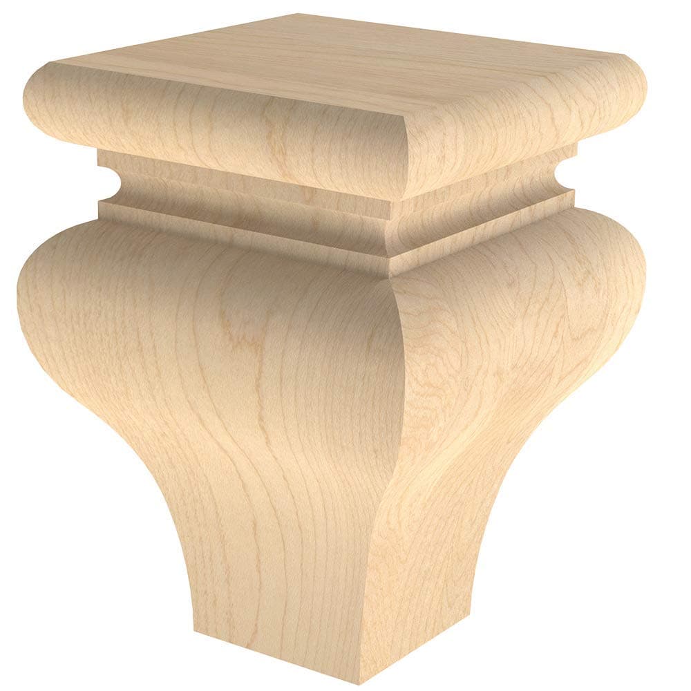 Greco Roman Square Tulip Bun Foot, Alder