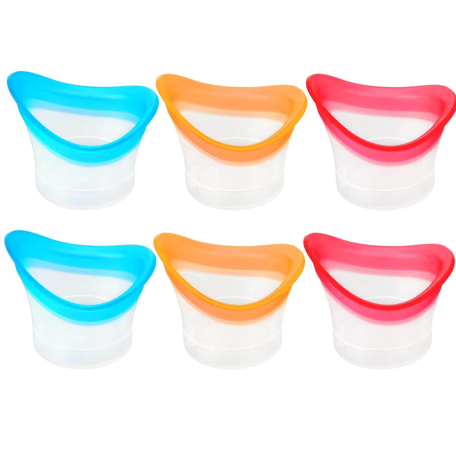 6pcs Eye Wash Cup Silicone Eyes Wash Cup Bath Kit Portable Eye Rinse Care Cleaning Cups Tool Reusable Cleansing Washer Set for Quick Eyes Cleaner Help Discomfort Dusts Make up
