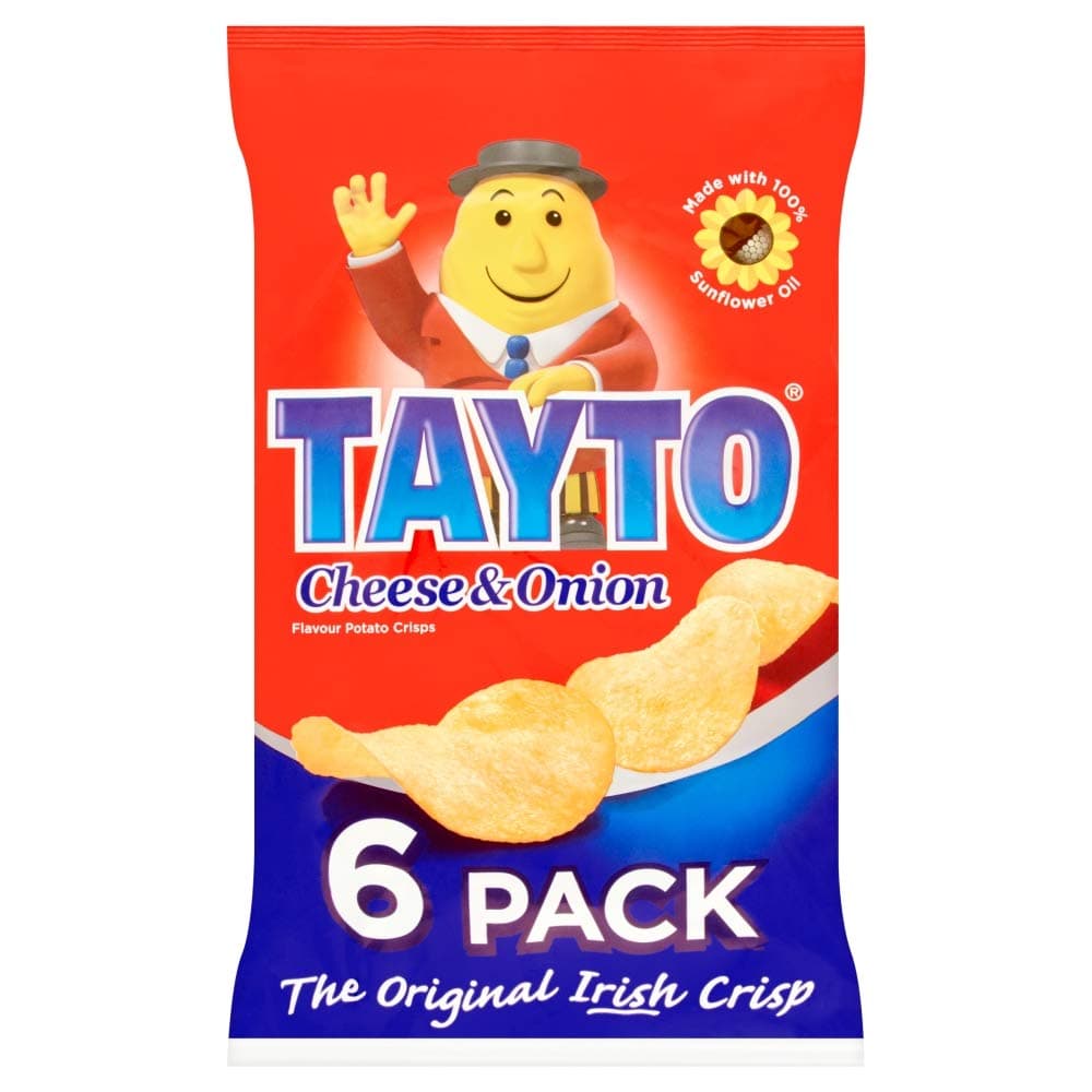 Cheese & Onion Chips 25g x 6 Pack by Tayto