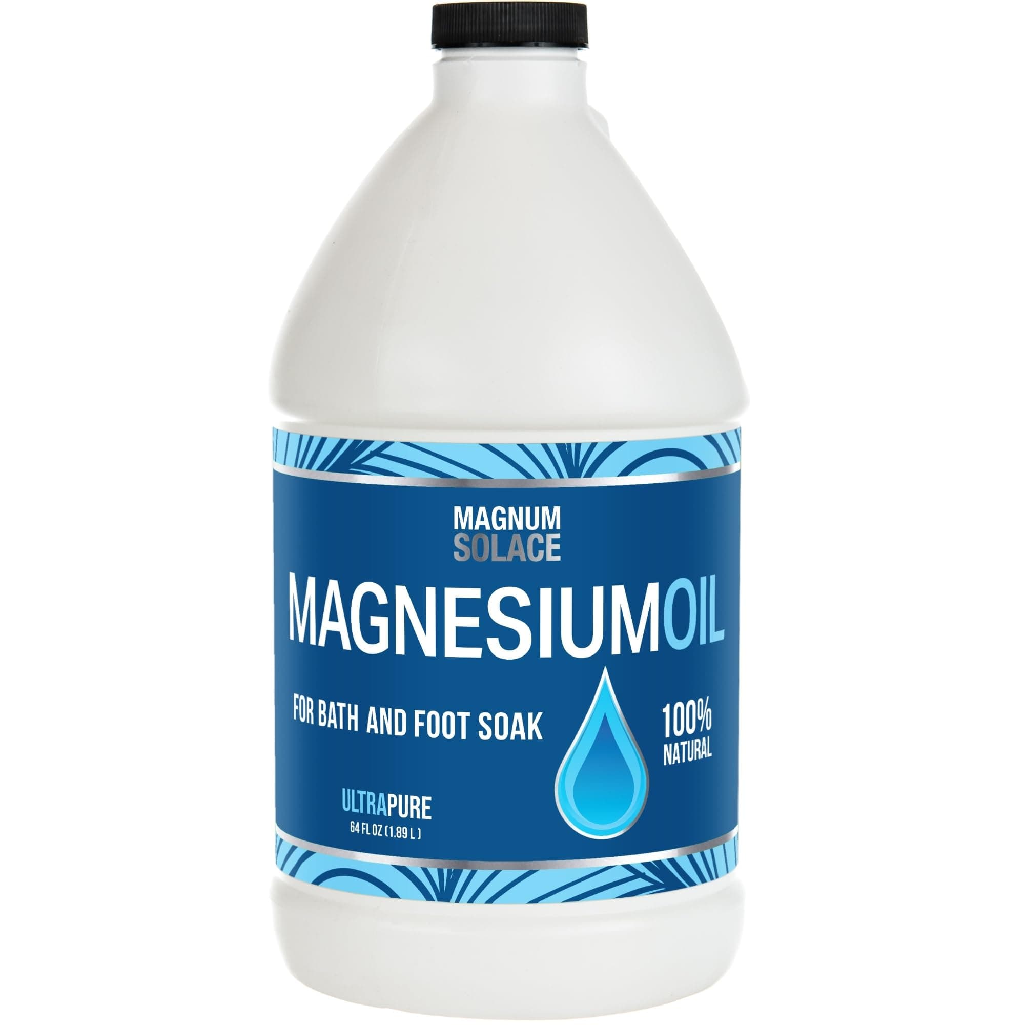Pure Magnesium Oil - Bulk Size 64 oz - for Use with Magnesium Bath Flakes for Soaking or Refilling Oil Spray