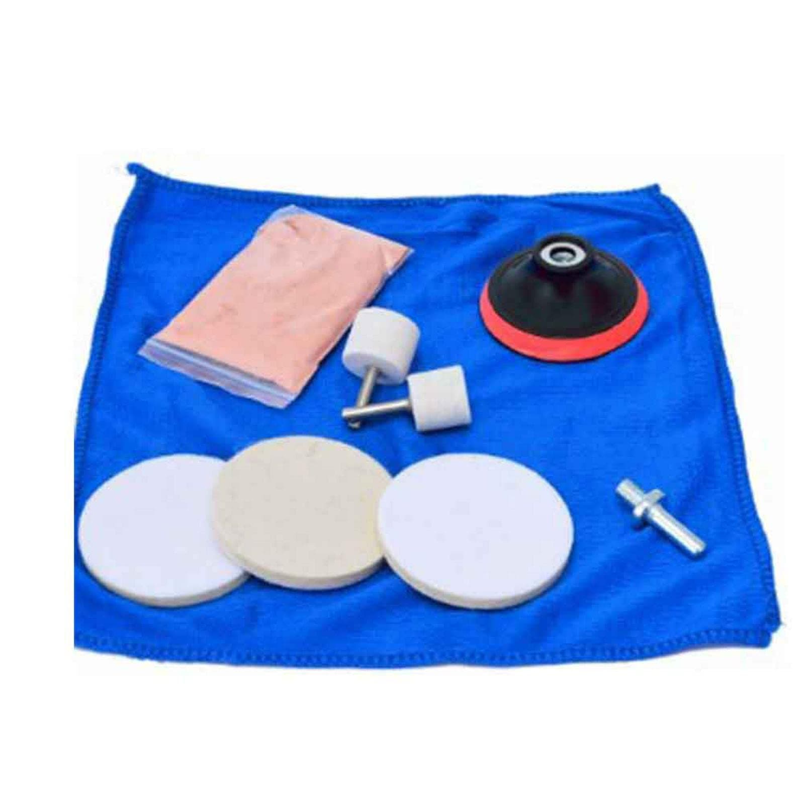 9pcs/Set Glass Polishing Kit, Deep Scratch Remover Car Polish Pad Cerium Oxide Powder Felt Polishing Wheel Set for Windscreen and Glass(Size:9 pcs)