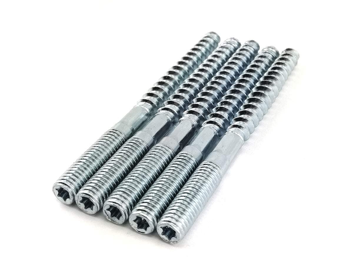 5 x hanger bolts with central key guide, spacer screws, wall mounting, steel, 8 x 250