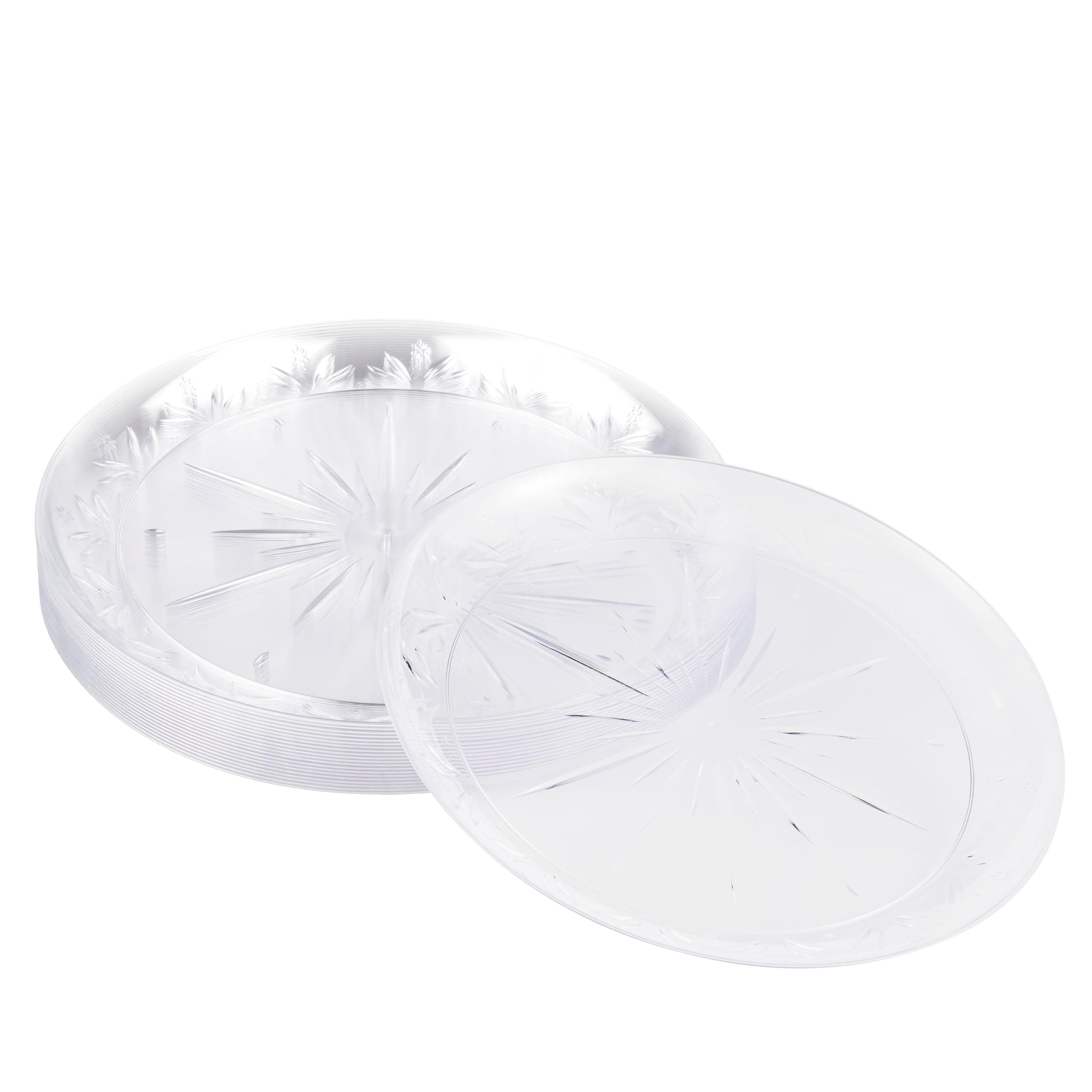 MATANA 20 Clear Hard Plastic Dinner Plates, 25cm / 10 Inch - Elegant & Reusable Party Tableware for Weddings, Birthdays, Picnic, BBQ, Parties