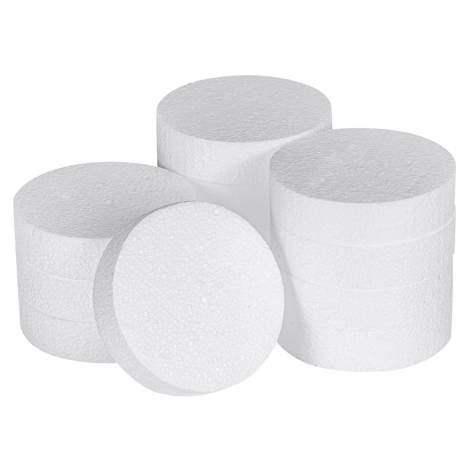 FFchuanhe 4 Inch 12-Pack Foam Circles for Crafts (1" Thick), Polystyrene Round Foam Disc for DIY Projects, Cakes and Decorations, Sculpture, Modeling, Arts and Crafts Supplies.(White)