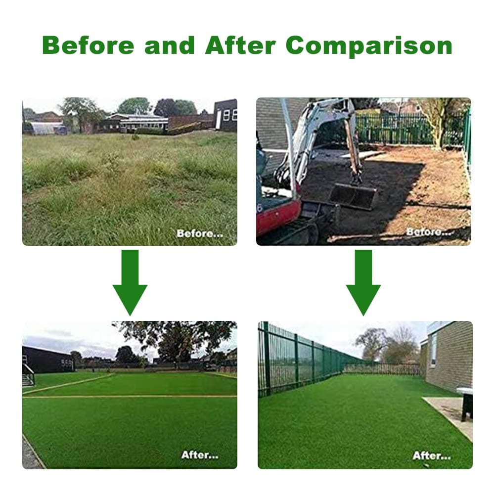 Realistic Deluxe Artificial Grass Synthetic Thick Lawn Turf Carpet -Perfect for Indoor/Outdoor Landscape (3.3 FT x 5 FT (16.5 Square FT))