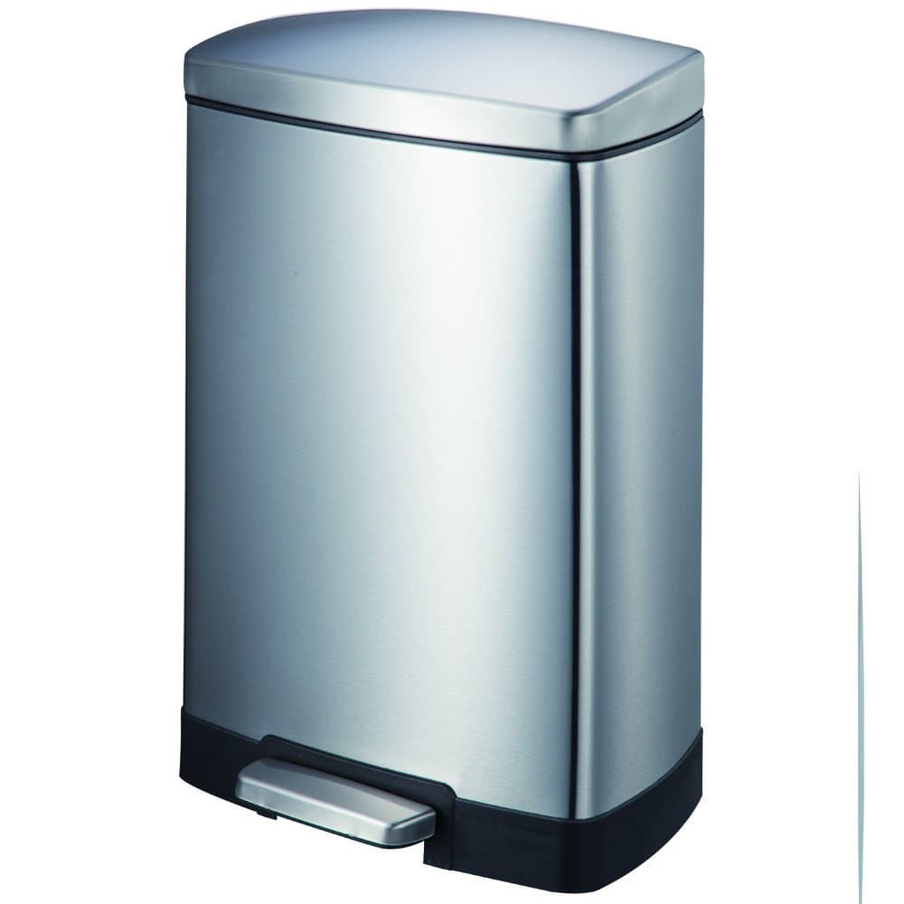 3.17-Gal. Rectangle Step-on Stainless Steel Trash Can