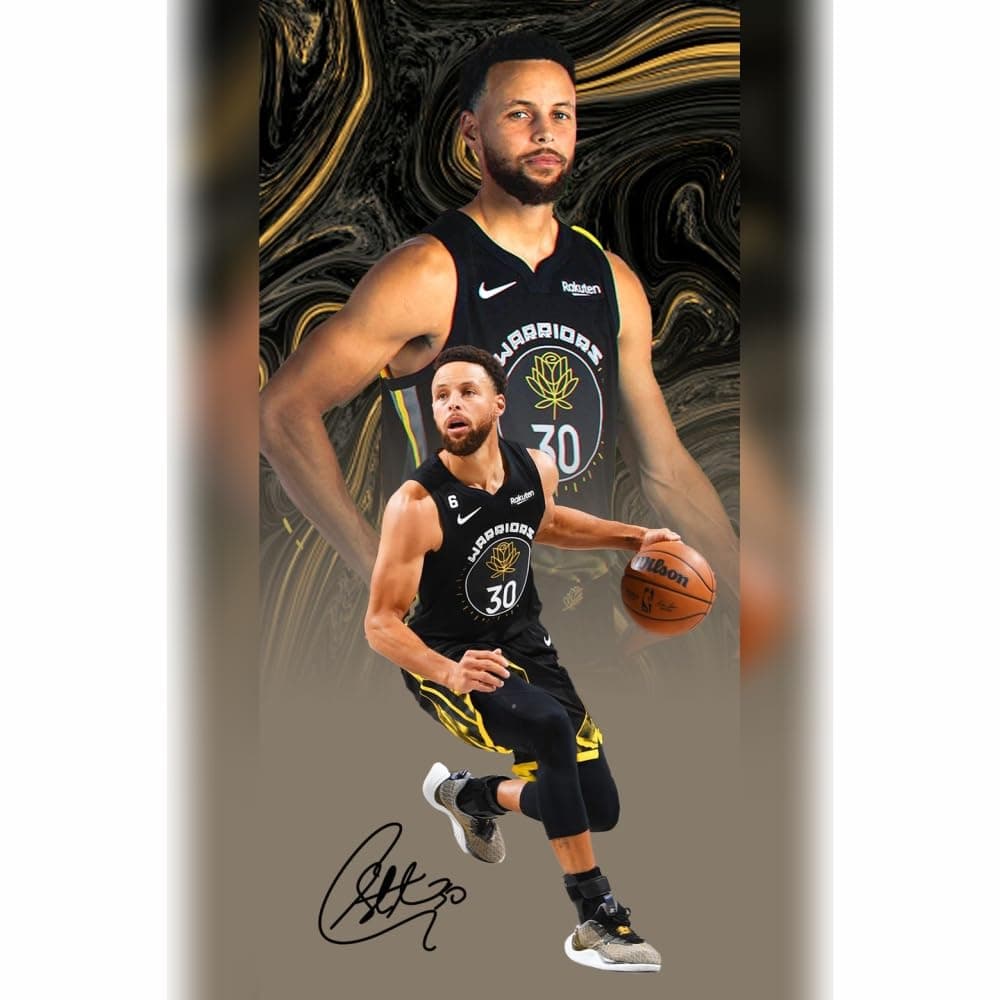 POSTER WALLAH Stephen Curry NBA Poster for Home Office and Student Room Wall | Aesthetic Poster | Wall Decor STPHNCRY01 (18X12 inch)