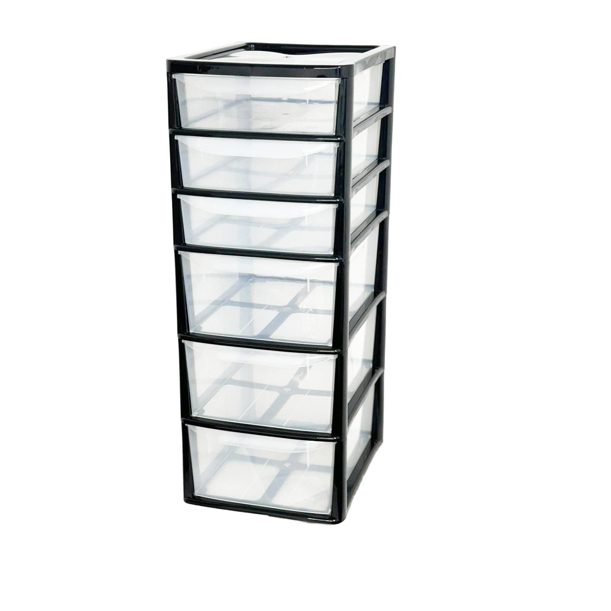 A4 Drawers Storage Unit, Plastic Storage Drawers, Desktop Table top Storage Tower Unit Home, School, Office, Bedroom & Living Room Cosmetic Stationery Organizer (3 Deep 3 Shallow 6 Drawers)