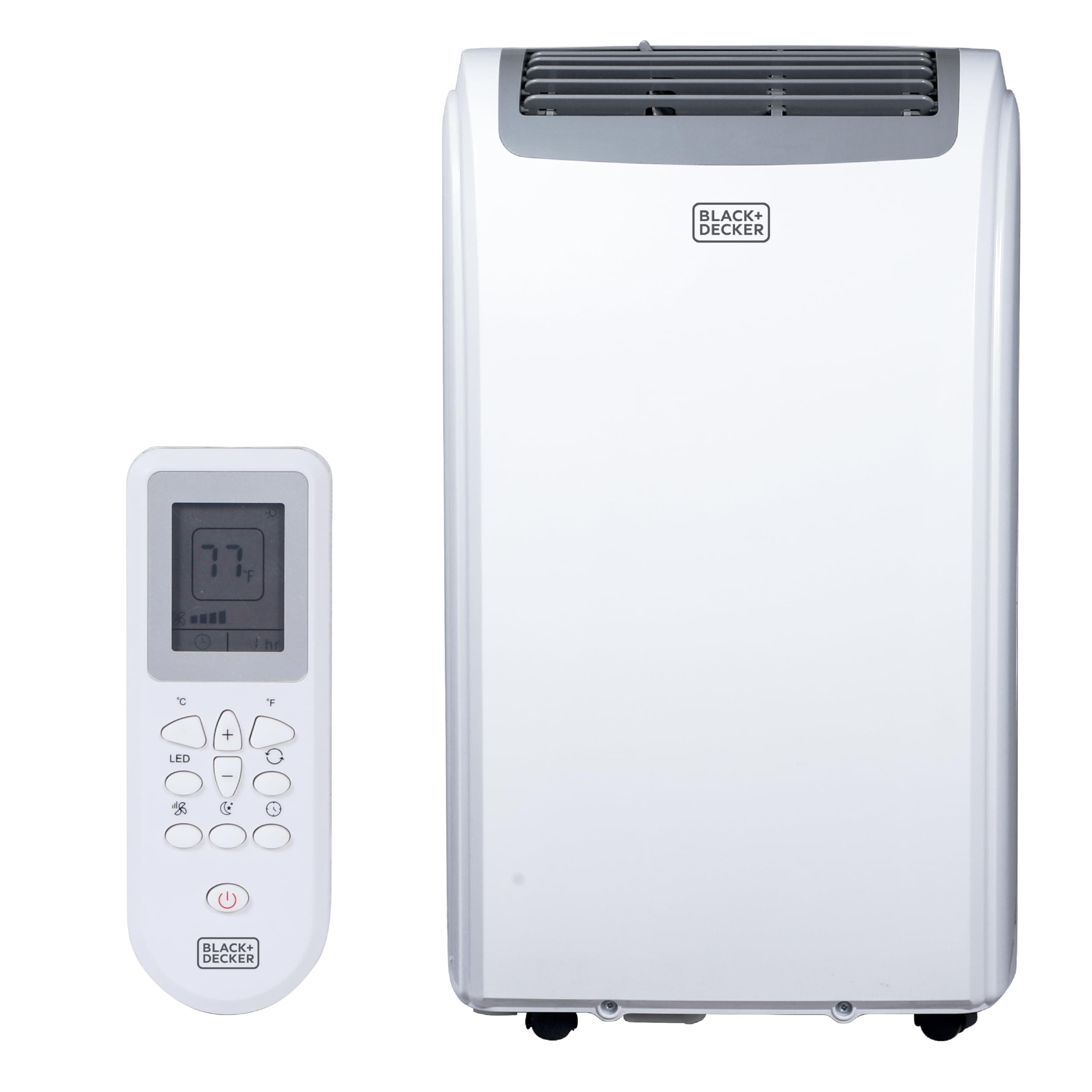BLACK+DECKER 14,000 BTU Portable Air Conditioner, 3-in-1 AC, Dehumidifier and Fan, Portable AC Unit with Remote Control, Auto Evaporation, 3 Speeds, Window Kit Included, White, BPP10WTB