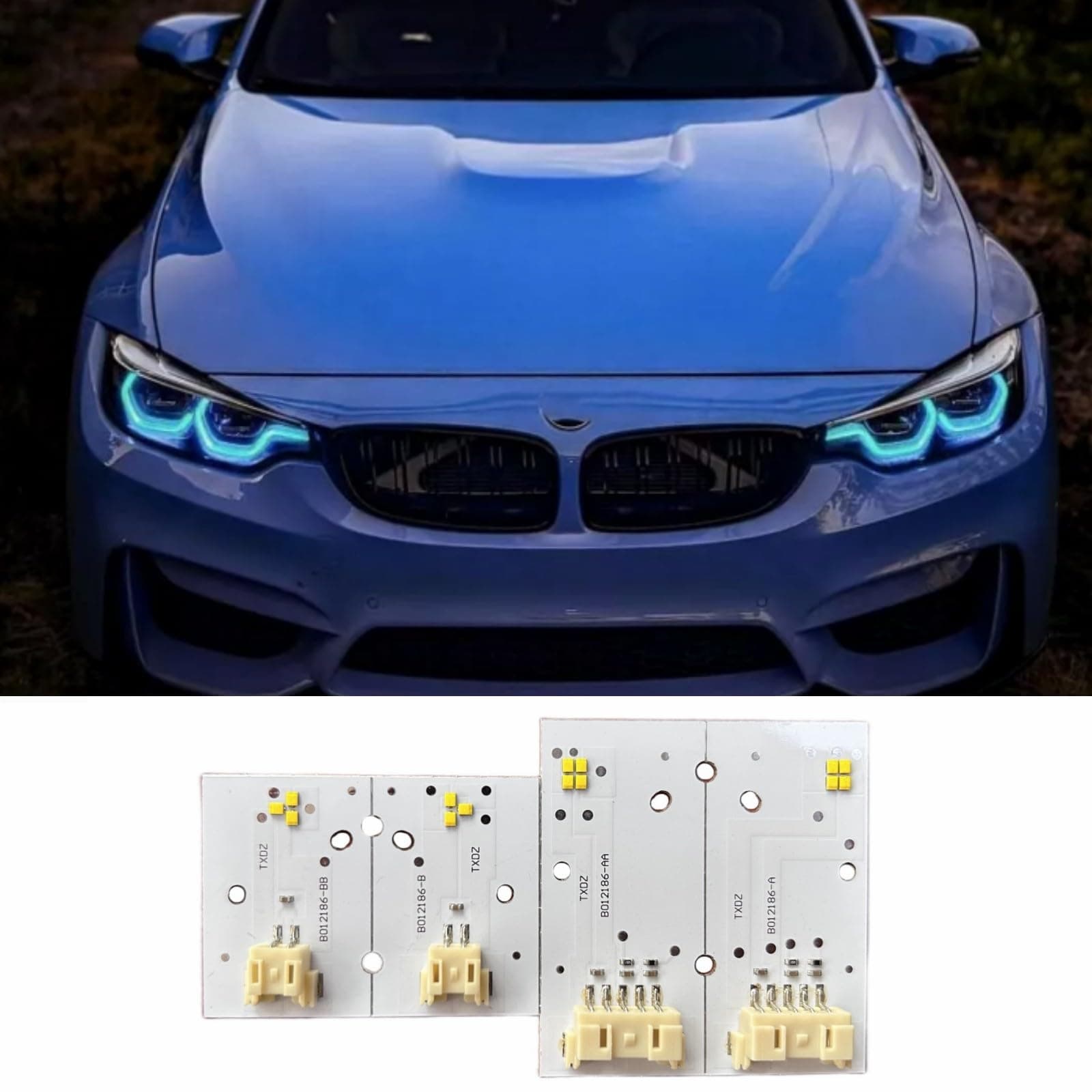 Yellow DRL Boards For 2018-2020 B-MW F80 M3 F32 F82 M4 F36 LCI 425d 430d 430dX 430i 430iX 435dX 440i 440iX Adaptive Headlight, Angel Eye, 63117493229, 63117493230 (Ice Blue)