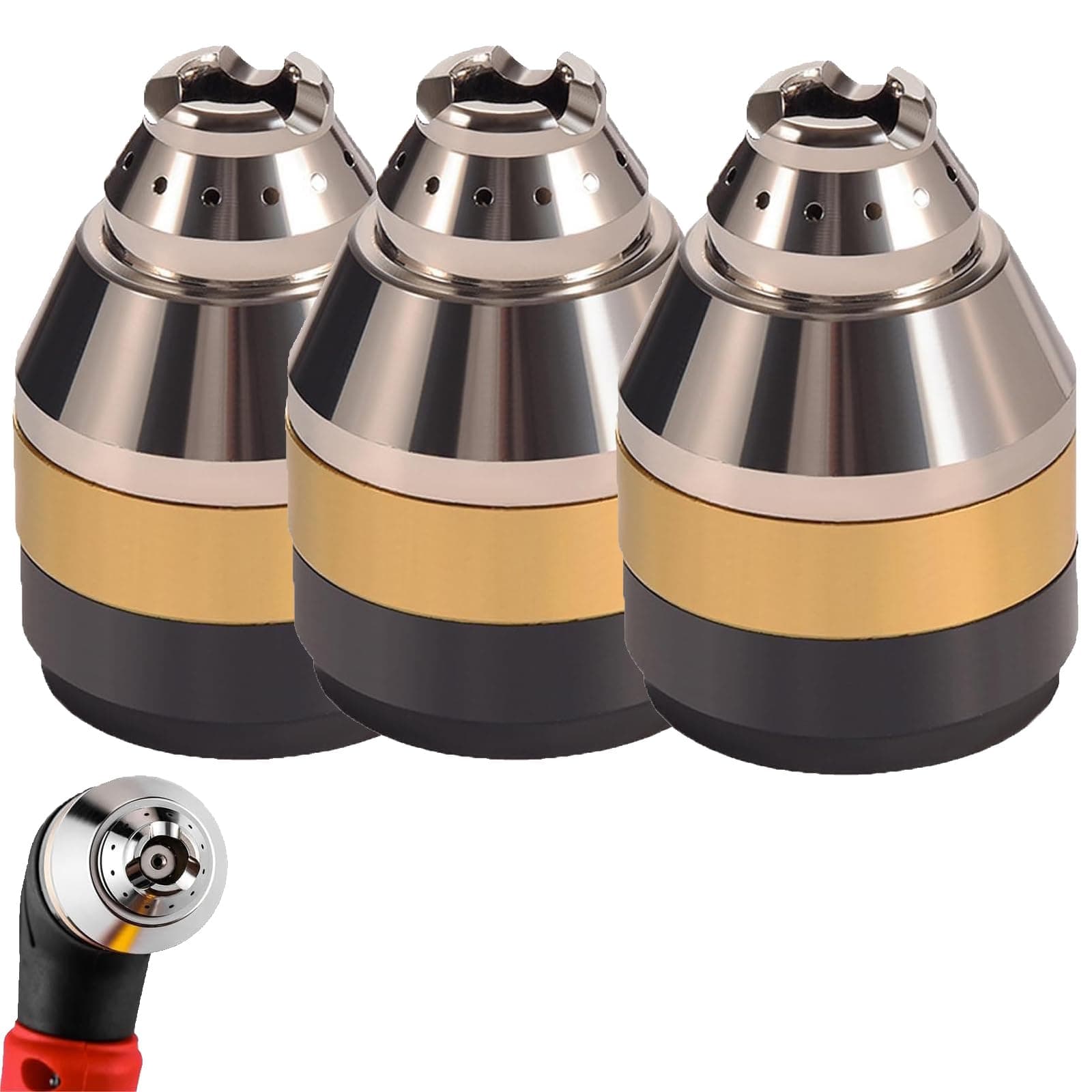 P80 Plasma Cutting Nozzle Protective Cover, Plasma Cutter Tips Electrodes Cover, Cutting Torch Metal Prote,Contactable Protective Cover (3Pcs)