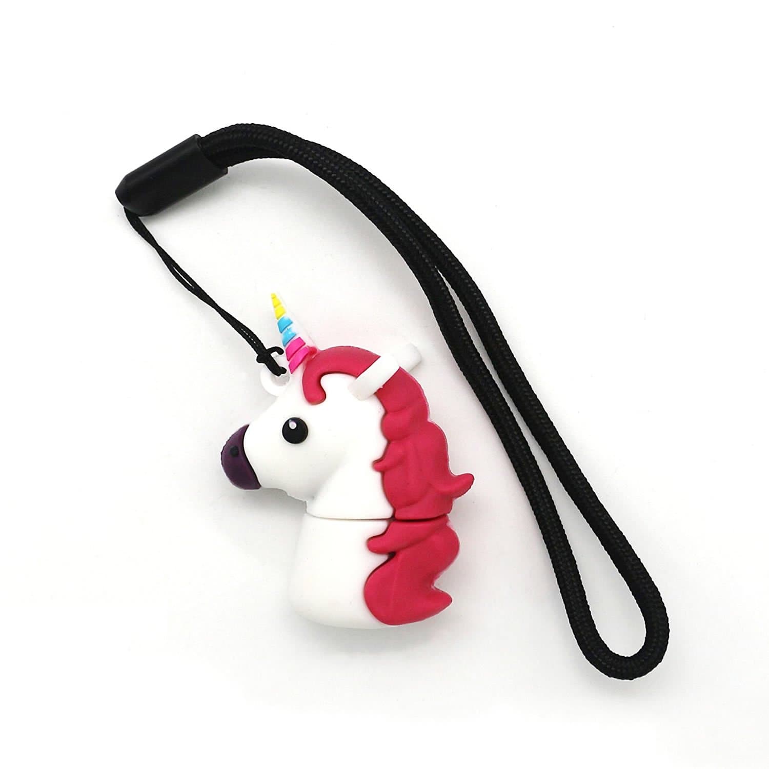 Novelty Unicorn Shape Design 32GB USB 2.0 Flash Drive Cute Memory Stick Horse Thumb Drive Data Storage Pendrive Cartoon Jump Drive Gift (White) (16GB)