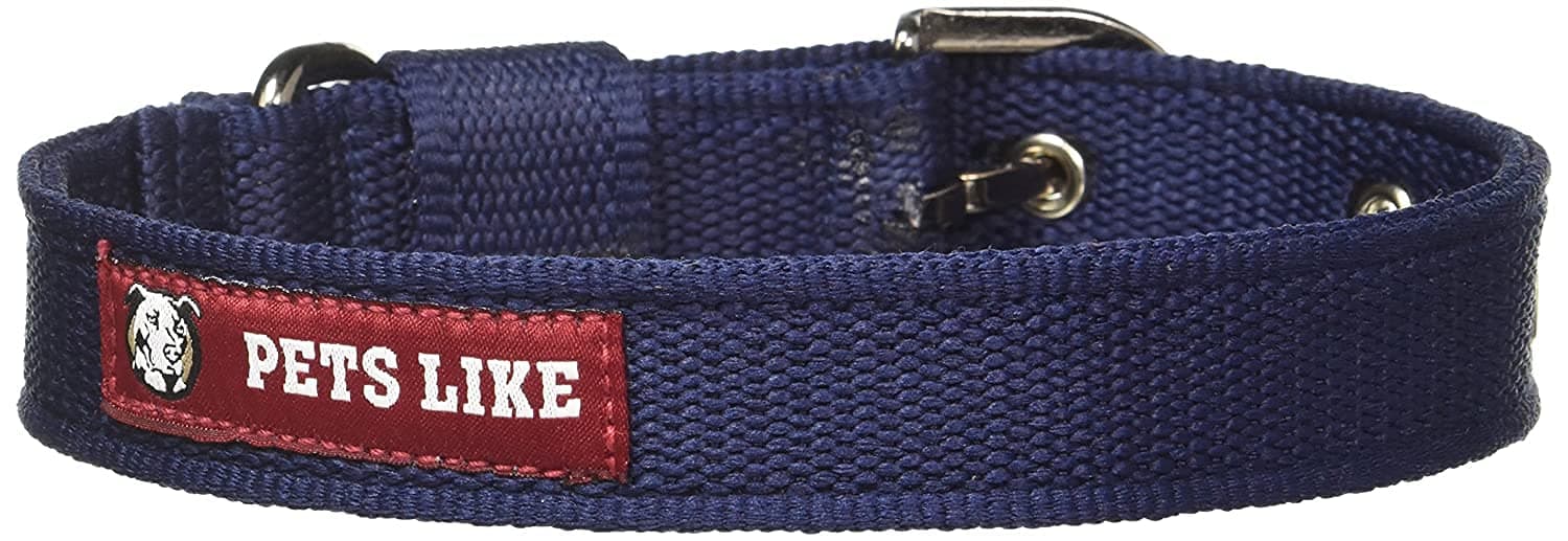 Pets Like Nylon Poly Collar,Navy Blue (25Mm),Dog,Large