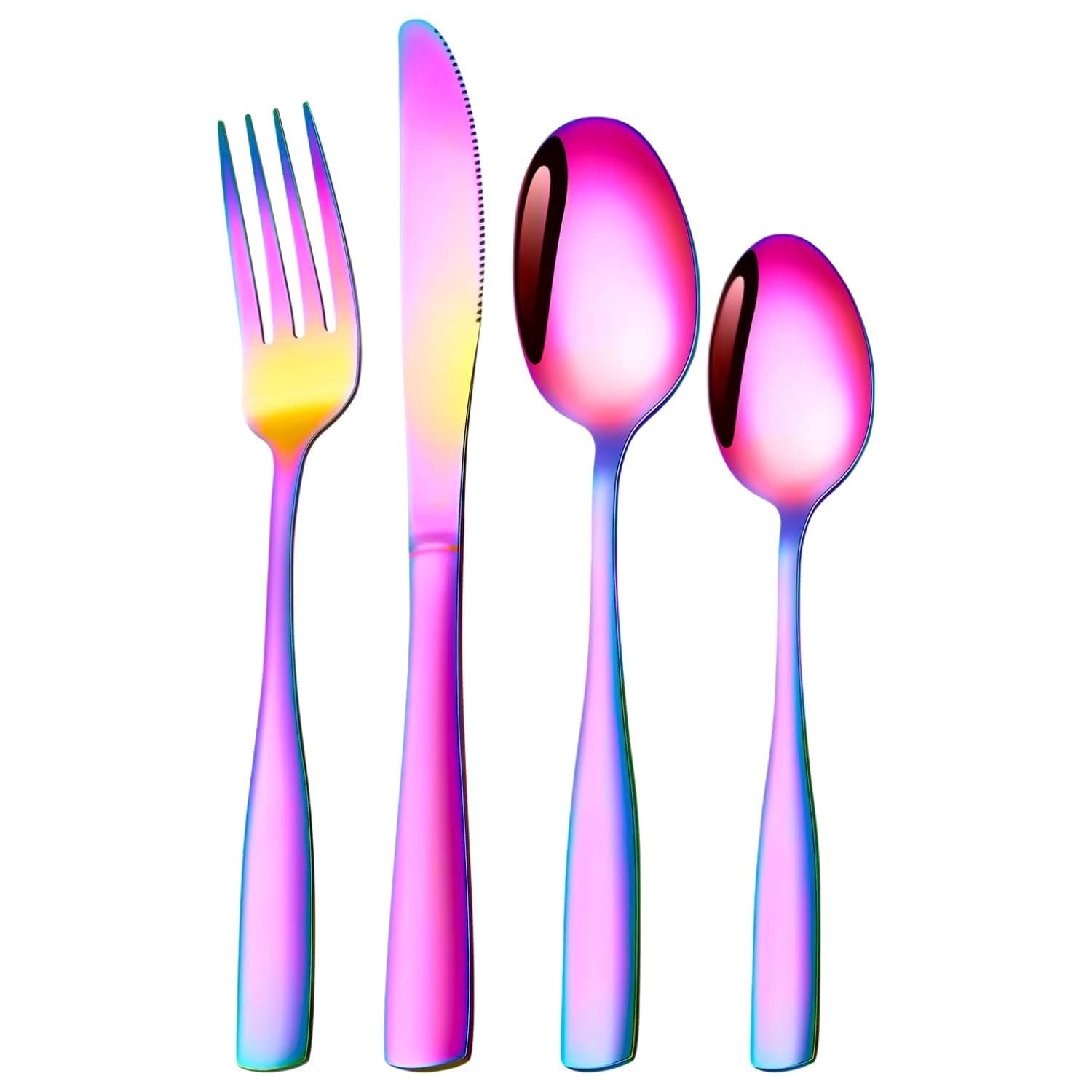 Silverware Set for 1, 4-Piece 18/10 Stainless Steel Flatware Set,Forged Cutlery Set Matte Finish for Home,Restaurant and Parties, Dishwasher Safe.