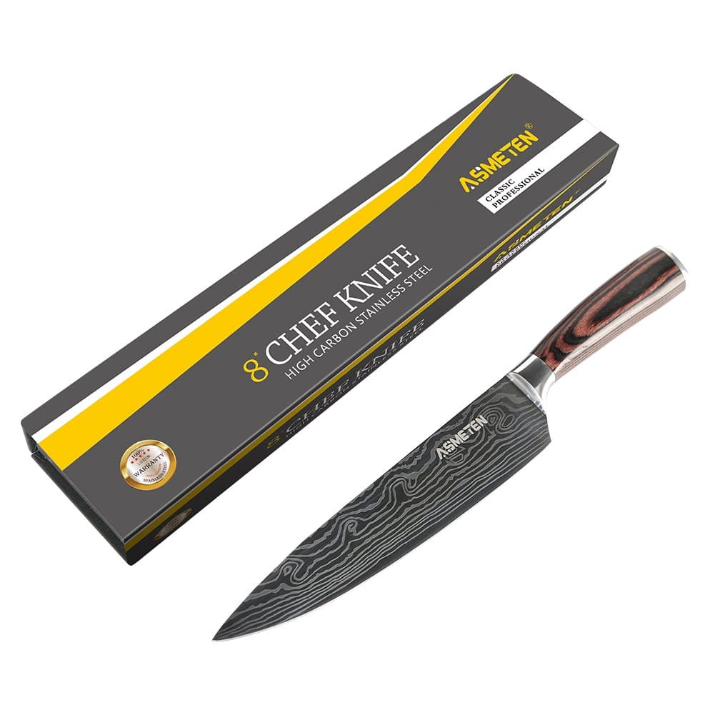 Chef Knife,Kitchen Knife, Professional Chefs Knife 8 Inch, High Carbon Stainless Steel, Best Value With Exquisite Packaging, Ultra Sharp Cooking Knife (Silver 2)