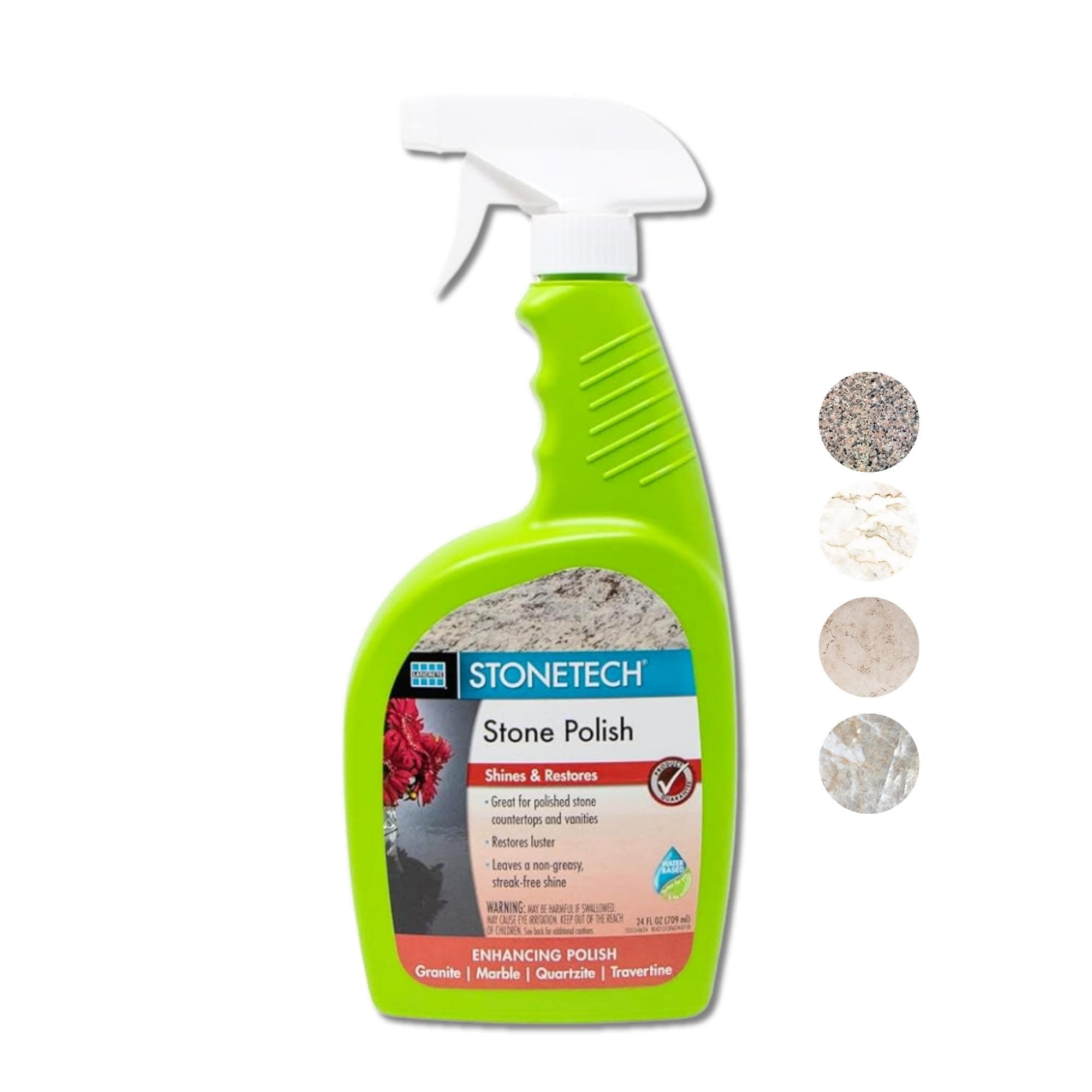 Stone Polish for Stonetech - Ready to Use Spray for Effortless Stone Surface Shine and Enhancement - Restores Natural Luster & Protection for Marble, Granite, Quartzite & Travertine - 24 fl oz