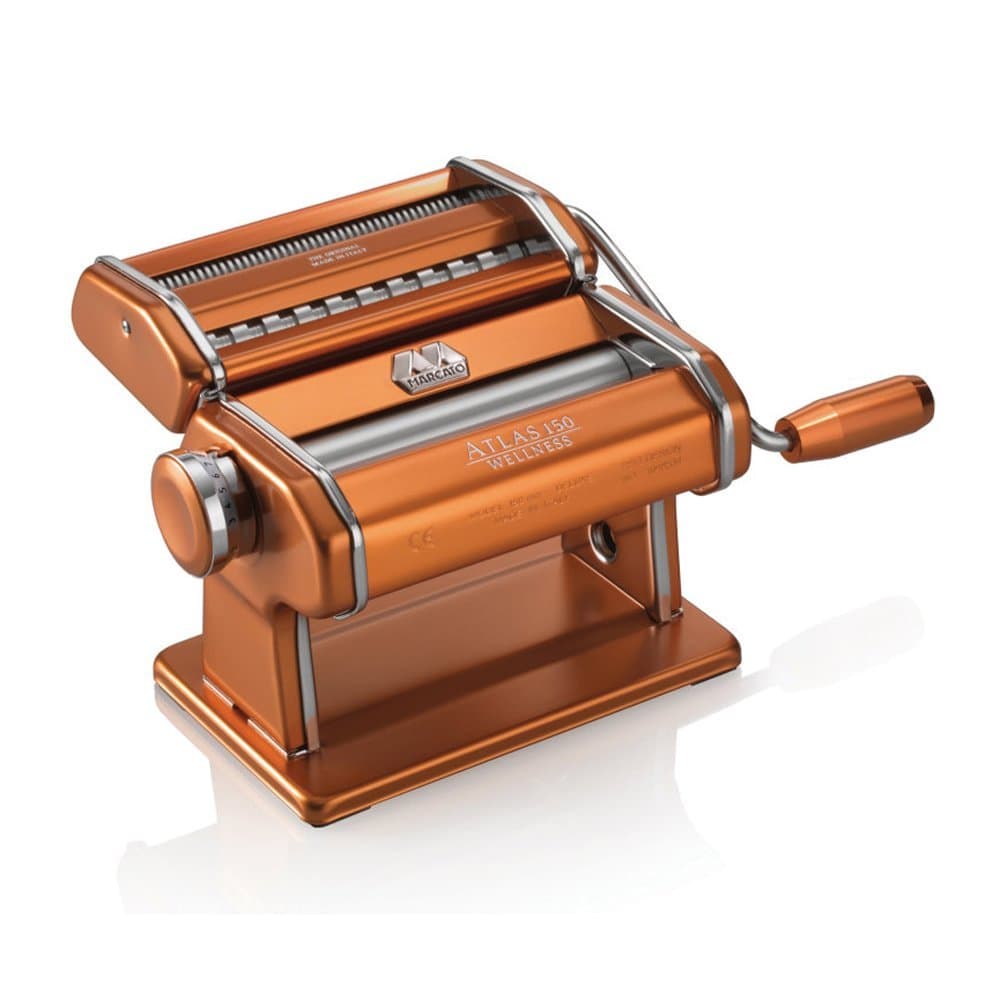 Marcato Atlas Machine, Made in Italy, Copper, Includes Pasta Cutter, Hand Crank, and Instructions