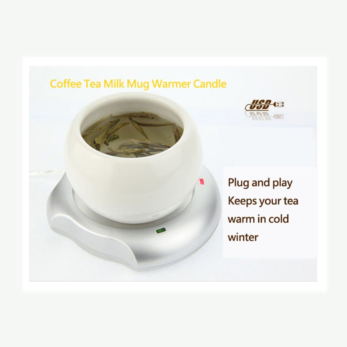 New Portable USB Electric Cup Warmer Tea Coffee Beverage Candle & Wax Warmer