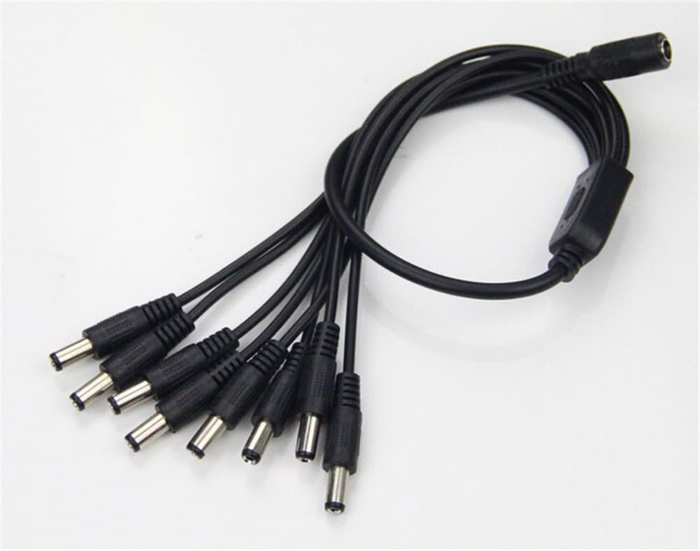 DC power supply splitter 1 to 8 way cable for CCTV security cameras