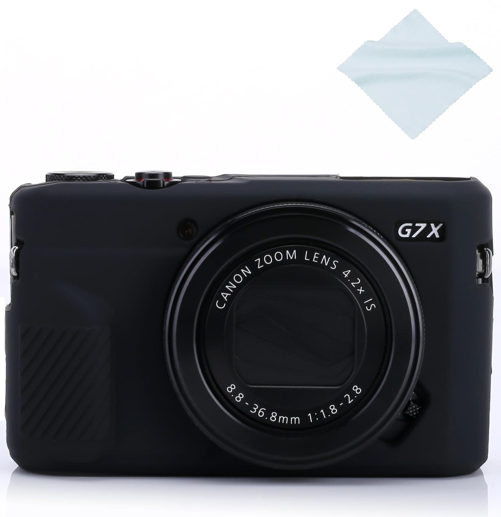 G7X / G7X Mark II Camera Silicone Case, Ultra Thin Lightweight Rubber Soft Silicone Case Bag Cover for Canon PowerShot G7X / G7X Mark II with Microfiber Cloth - Black