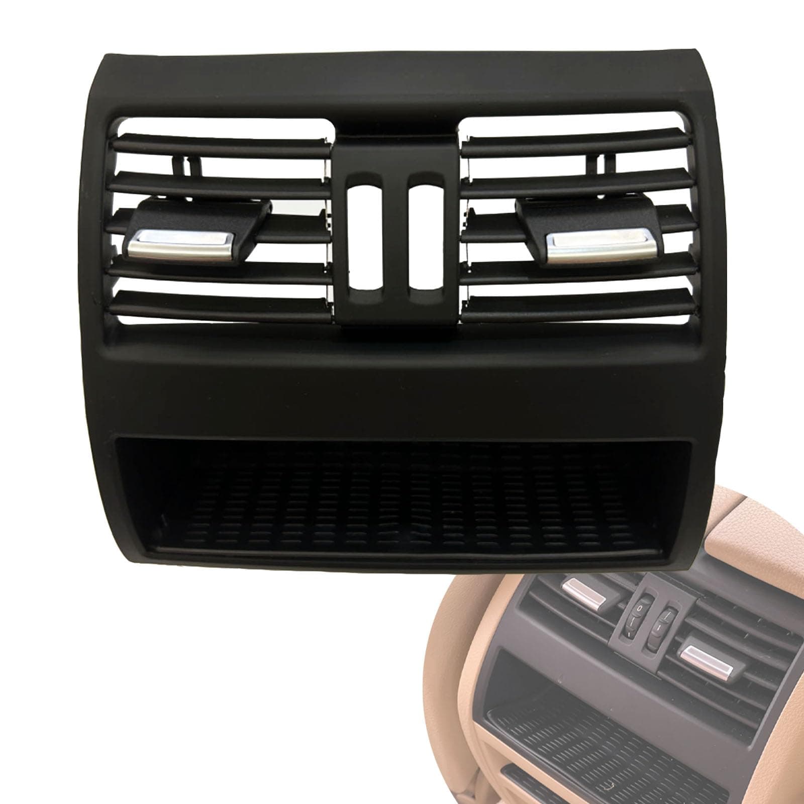 Rear Fresh Air Grille AC Vent Interior Center Console Compatible for BMW 5 Series F10 F11 520i 523i 525i 528i 530i 535i 550i 2010-2016 Air Vent Dashboard AC Ventilation Conditioning Outlet