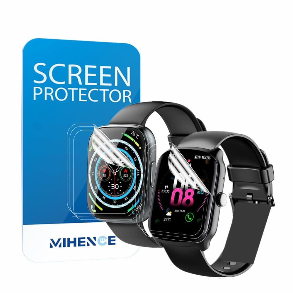 MIHENCE Screen Protector Compatible for zakotu/Jugeman 1.96'' Smart Watch Y66, HD Full Coverage TPU Protective Film for Y66 1.96" Smartwatch (6PCS)