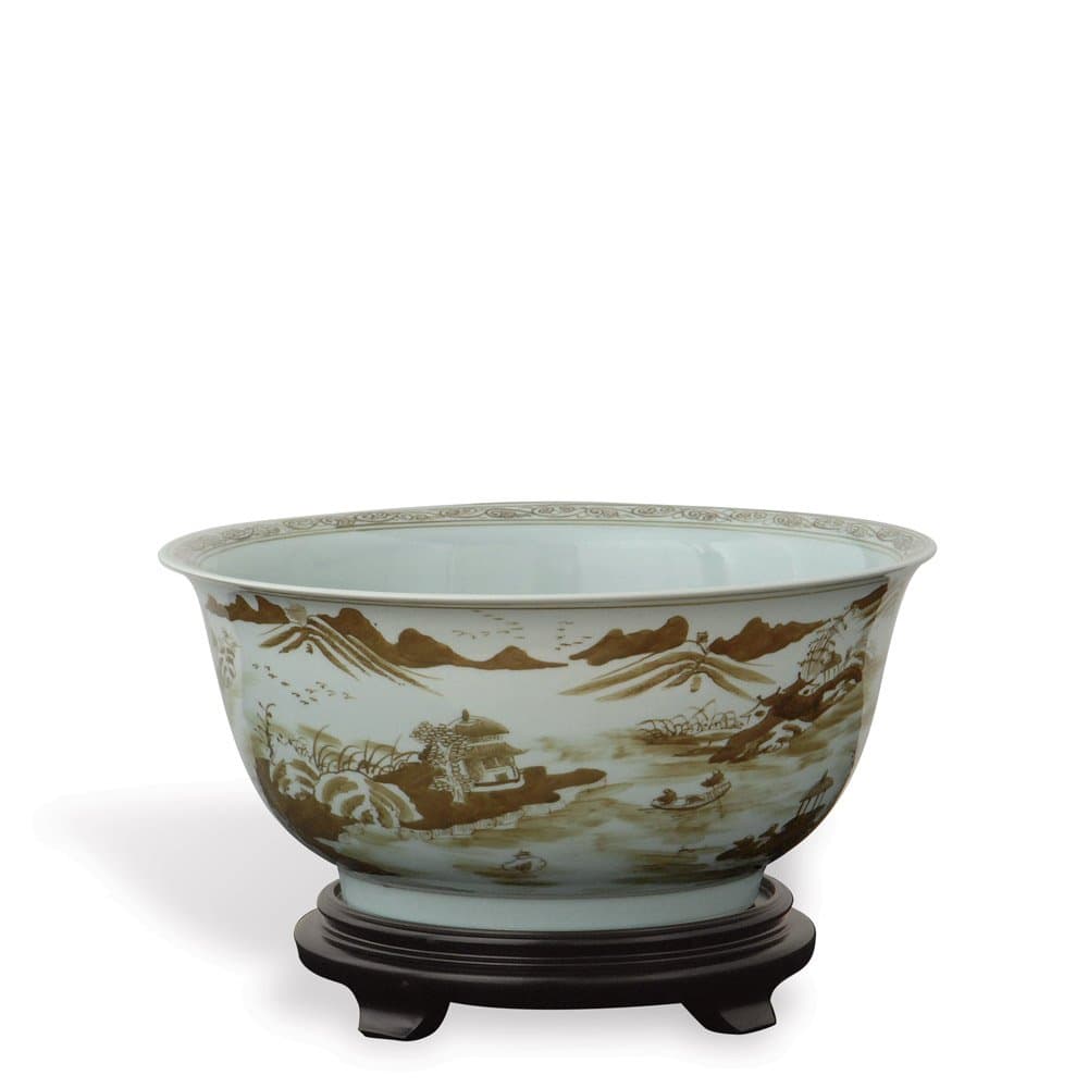 Port 68 Canton Brown Bowl, 16" in Diameter