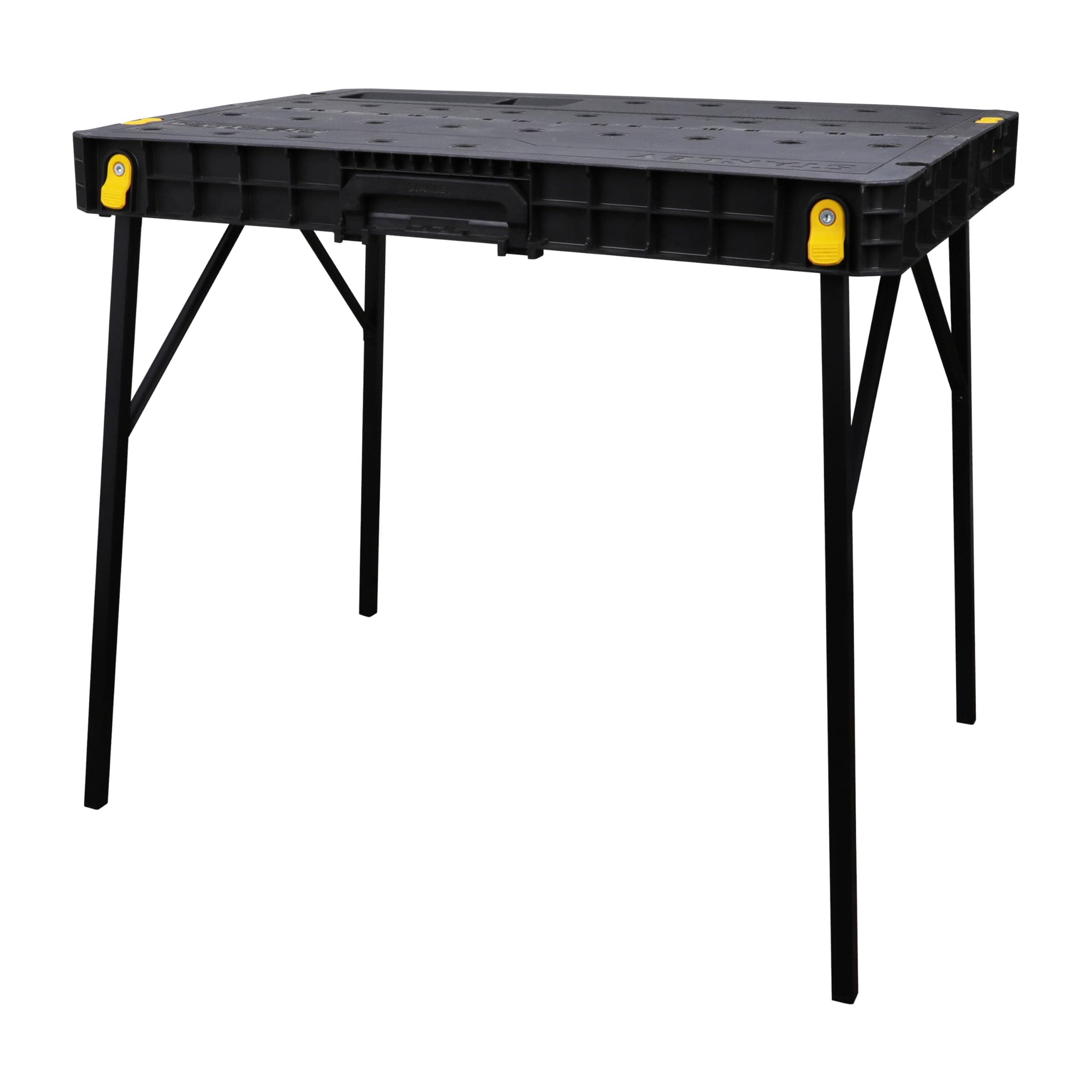 STST83492-1 6.7 Kg Essential Workbench with 320 Kg Load Capacity with Foldable Worktop for Easy Transport & Storage for Home, DIY & Professional Use, YELLOW & BLACK (Made in Israel)