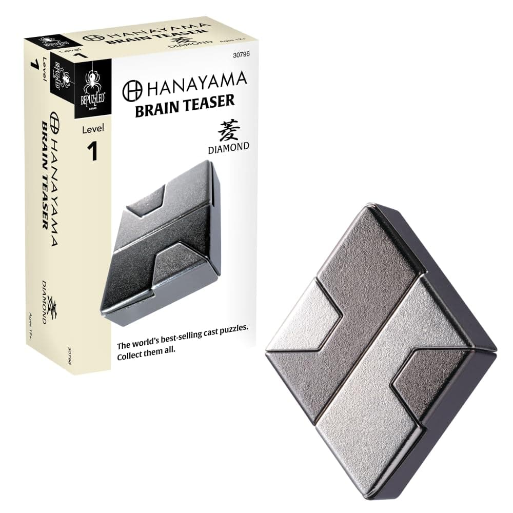 Hanayama Level 1 Diamond Metal-Cast Brain Teaser Puzzle