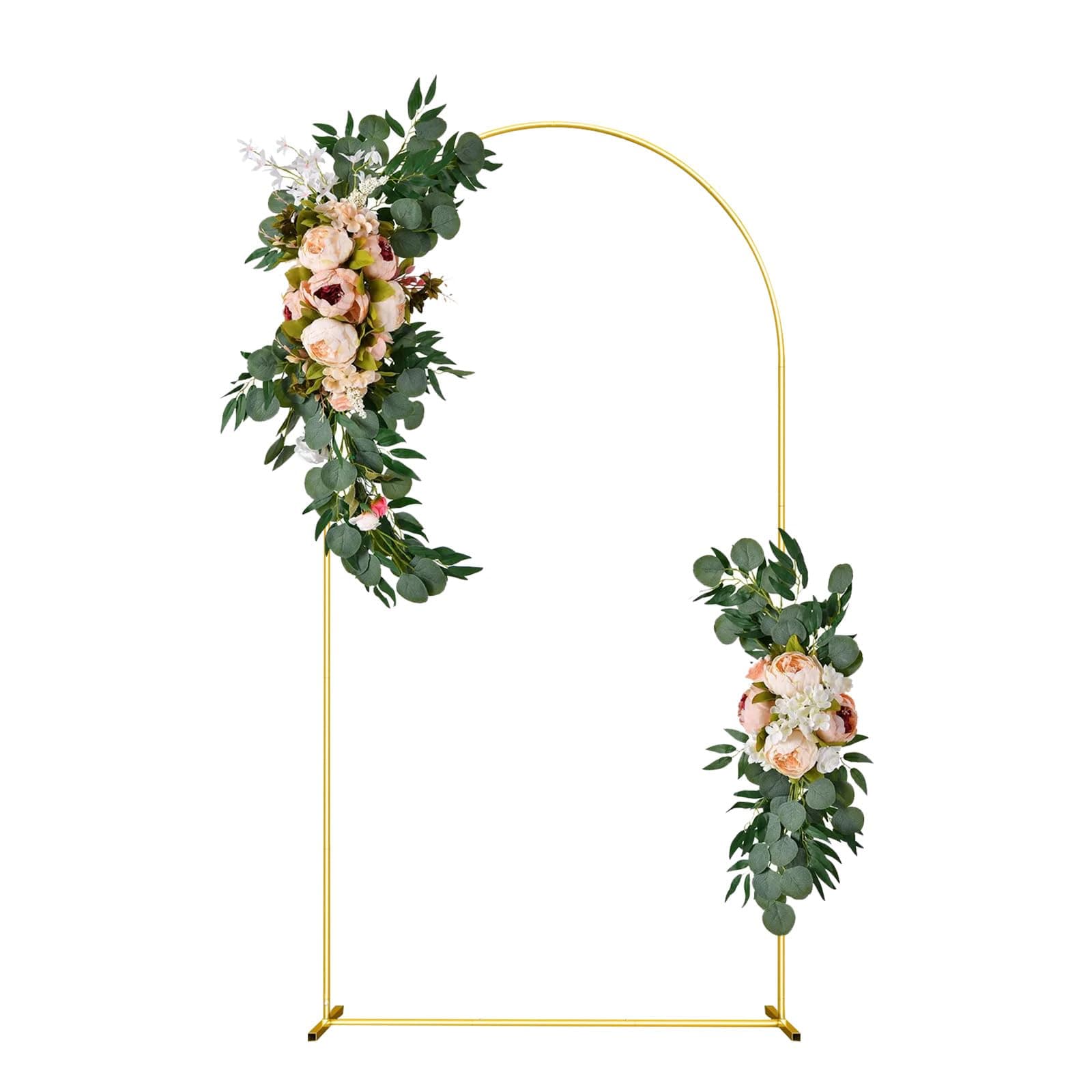 Wedding Arch Backdrop Stand 6.6FT Gold Wedding Balloon Arched Backdrop Stand Square Arch Frame for Birthday Party Bridal Baby Shower Ceremony Decoration