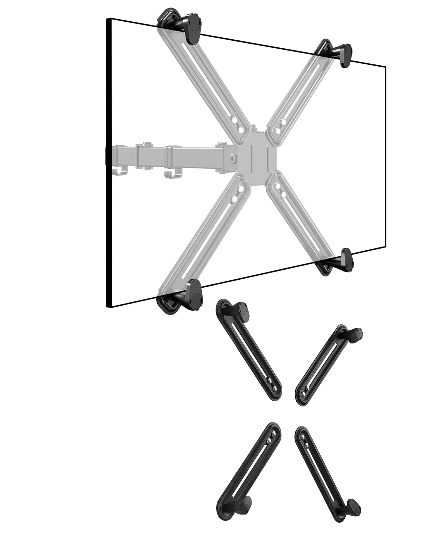 HOSS® Vesa Mount Adapter Stand - Mounting Kit for Non-VESA Monitors,Support 13 to 27 Inch LCD LED Screens, VESA 75 X 75 and 100 X 100 Compatible (Black)