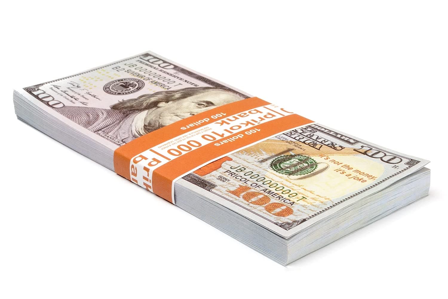 Olshop Full $10,000 Print Two Sided Copy Dollar Bills with Bank Strap-Film Prop Money 100 Dollar Bills Realistic