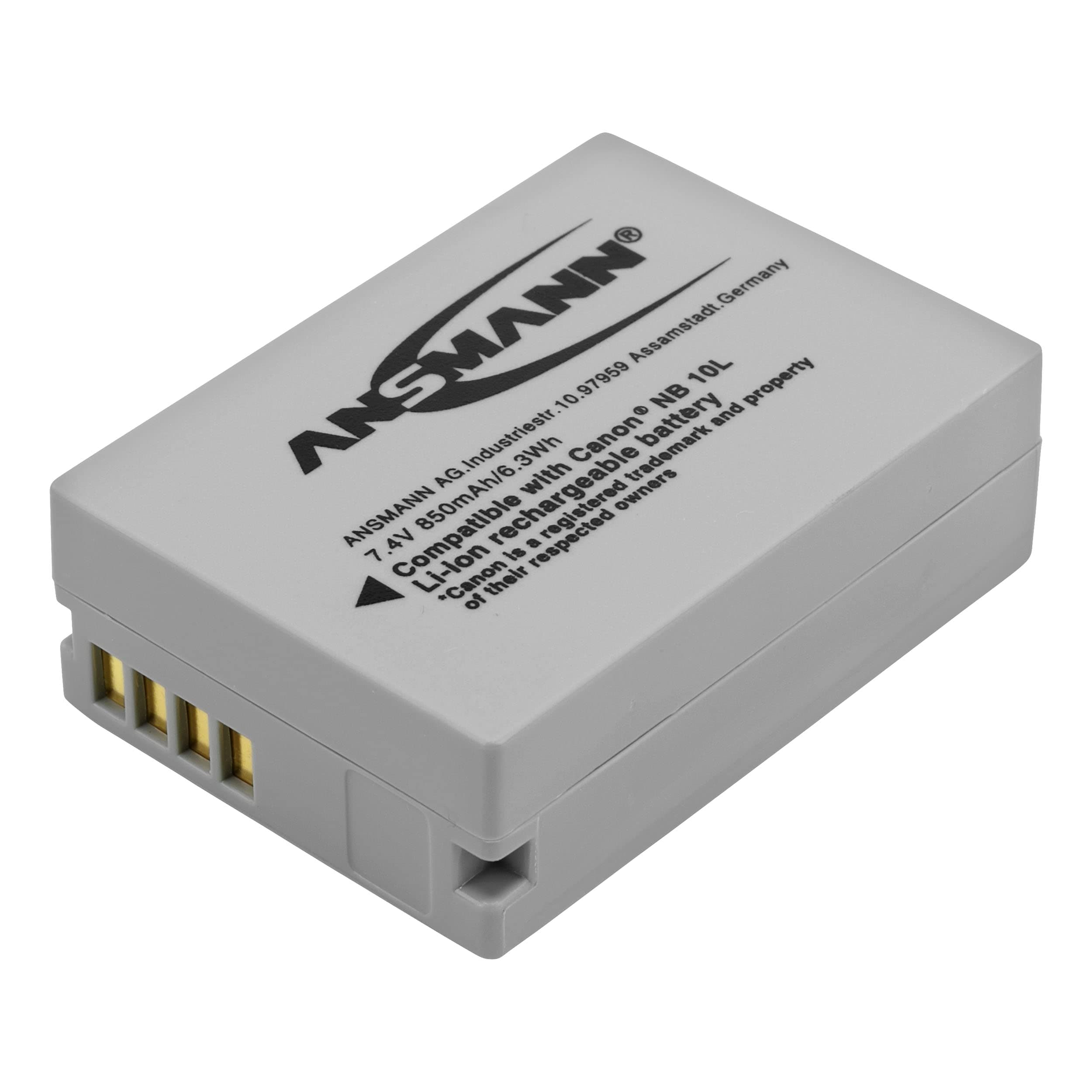 Ansmann 1400-0024 7.4 Volt A-Can NB10L 850mAh Lithium Replacement Battery for Canon NB-10L PowerShot SX40 HS