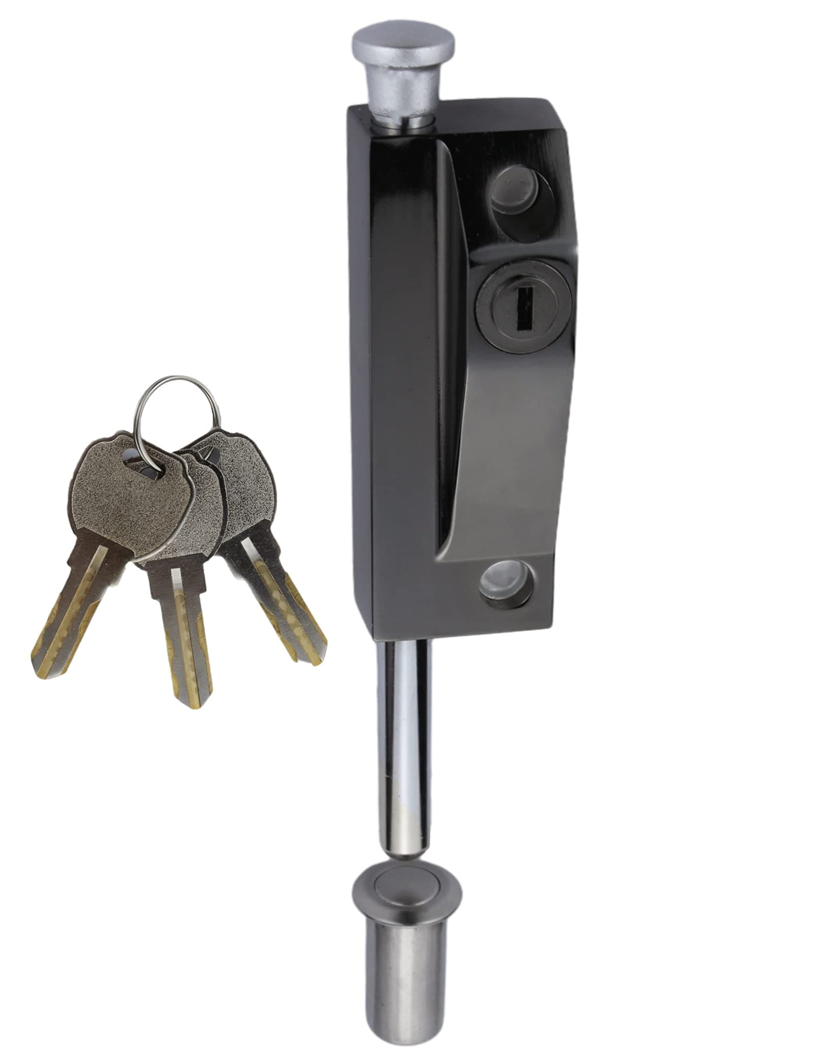 Spring Loaded Latch pin Black Heavy Duty Sliding Bolt Marine Grade 2023 Update,Barrel Bolt Thickened Vertical Latch Door Lock Cane Bolts for Gates Garage barn Double Door (Black)