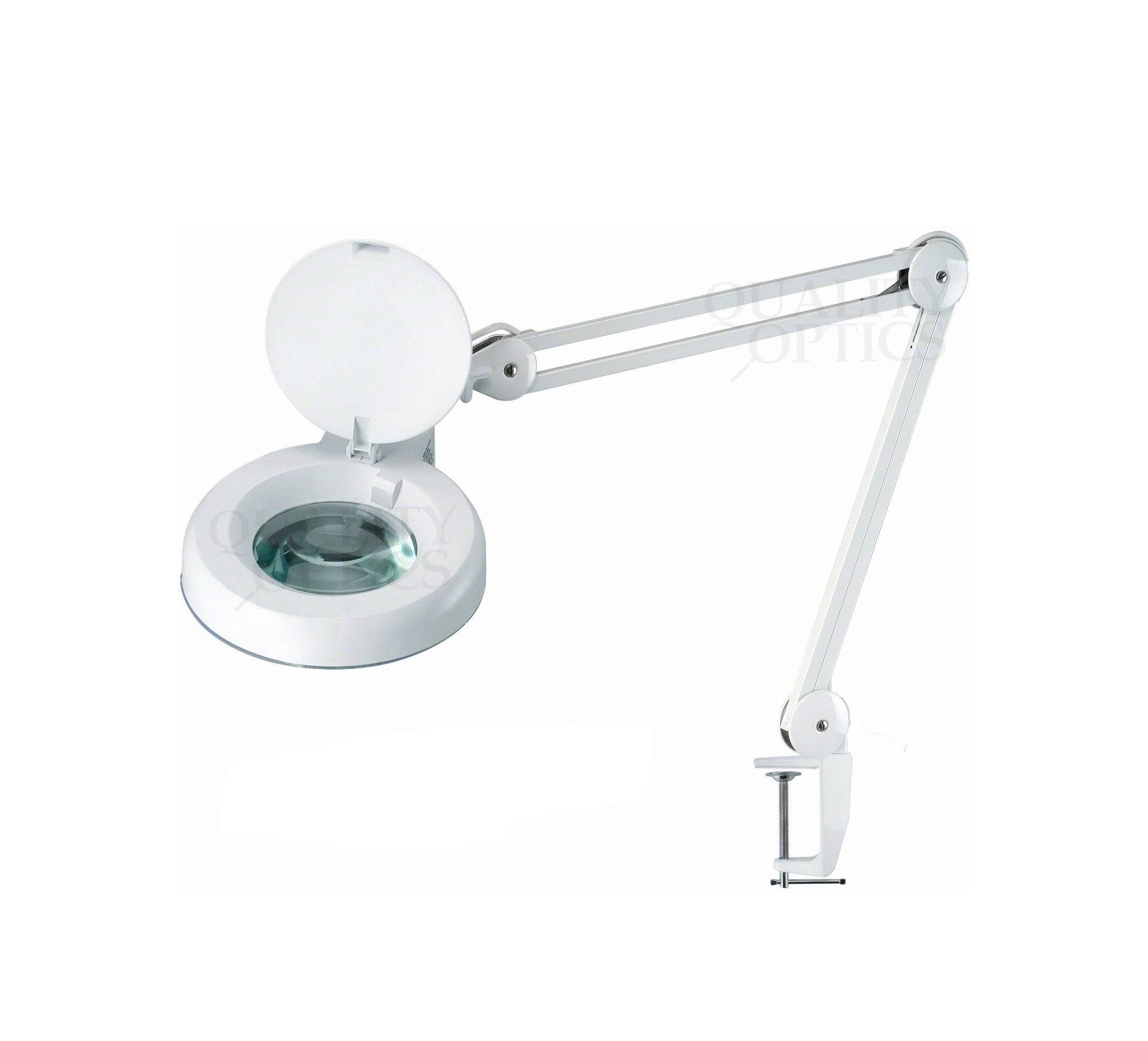 Quality Optics® Professional Series Illuminated Workstation Swing Arm Magnifier White 5LED Diopter