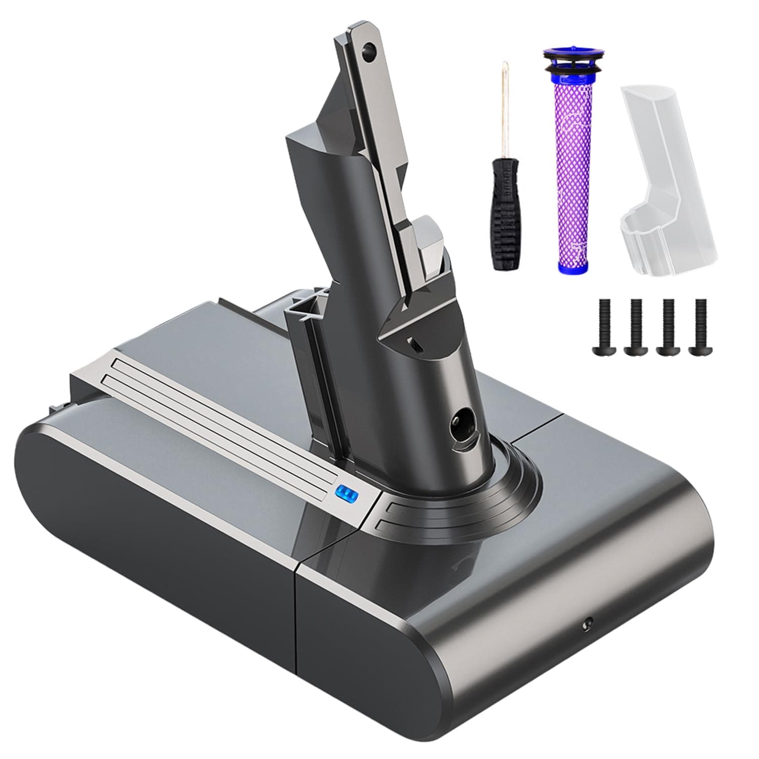 6000mAh V7 Battery Replacement for D-yson V7 21.6V Lithium-ion Battery Compatible with SV11 V7 Motorhead Pro V7 Trigger V7 Animal V7 Car+Boat V7 Fluffy Handheld Vacuum 229687 225403 Battery