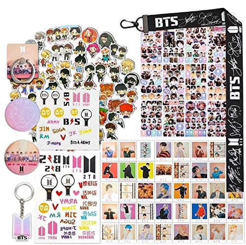 KINWAL Fans Gift Sticker Sets, Including 63 Pack Stickers, 40 Postcards, 12 Sheet Stickers, 2 Tatoo Stickers, 2 Button Pins, 1 Lanyard Keychain