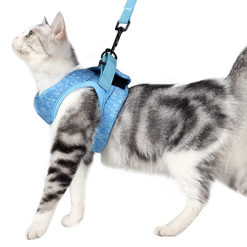 HEYWEANCat Harness and Leash - Ultra Light Escape Proof Kitten Collar Cat Walking Jacket with Running Cushioning Soft and Comfortable Suitable for Puppies Rabbits