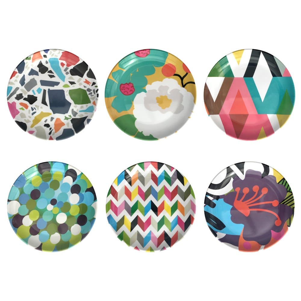 French Bull 72101 Melamine 6 Piece Set, Assorted Appetizer Plates