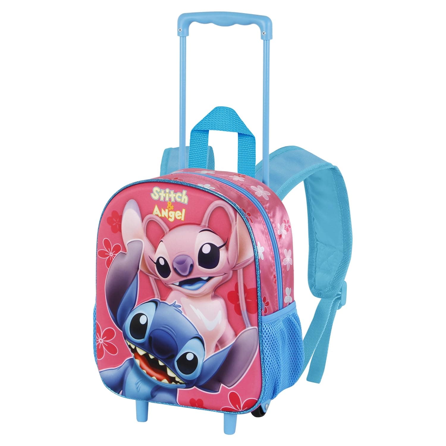 DisneyStitch-Small 3D Backpack with Wheels, 26 x 34 cm, Capacity 12.5 L