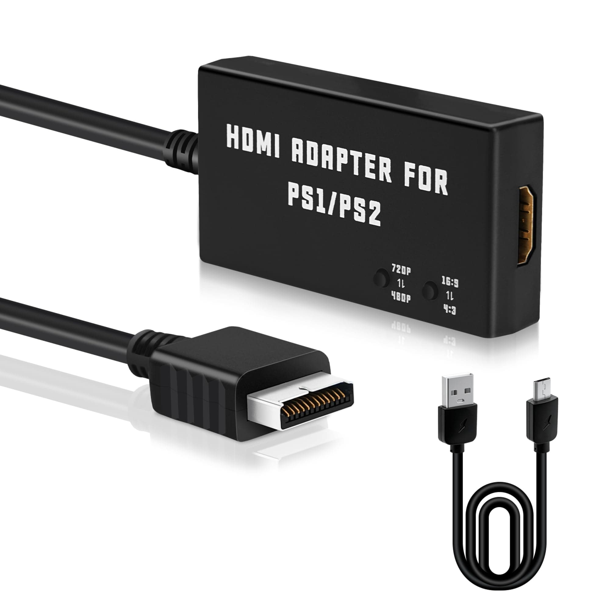 Mcbazel PS1/PS2 To HDMI Adapter,Multifunctional HDTV HDMI Cable Adapter for PS1/PS2/PS One