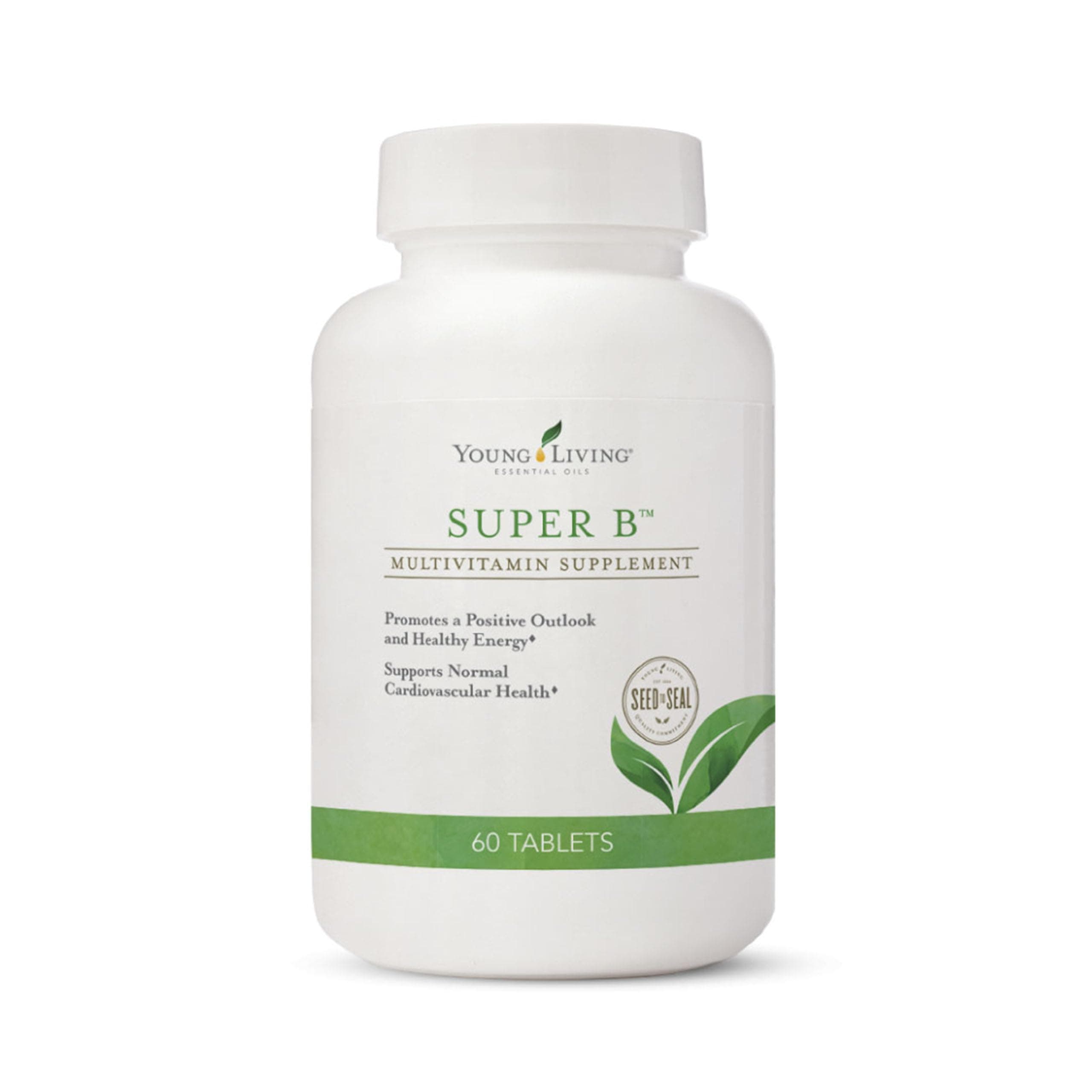 Young Living Super B Tablets, 60-Count Bottle | B Vitamins & Minerals | Supports Healthy Energy Levels | Keto-Friendly | Natural Folate Source | Contains Calcium, Magnesium, and Vitamin B6
