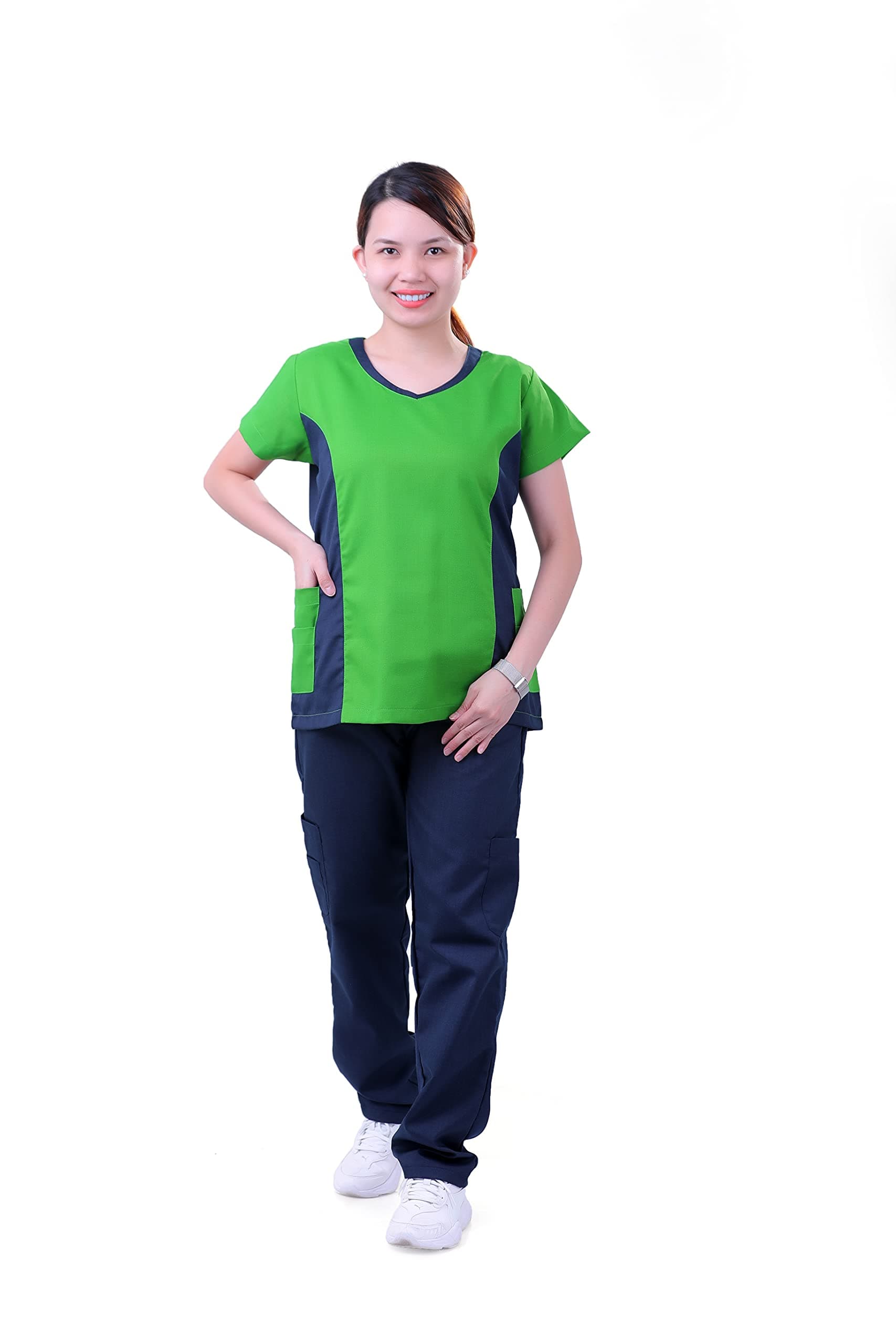 GenericVeronica Scrub Suit Set Uniform for Ladies With Short Piping