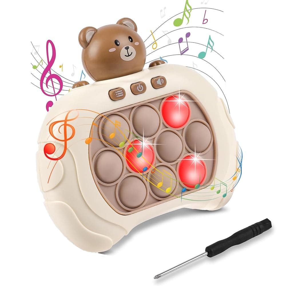 AM ANNA Quick Push Pop Light Up Game Toys Handheld Game Kids Toys Autism Sensory Pop Fidget Toys Decompression Breakthrough Puzzle Game Machine Bubble Stress Pop Game Birthday Gifts for Boys Girls (D)