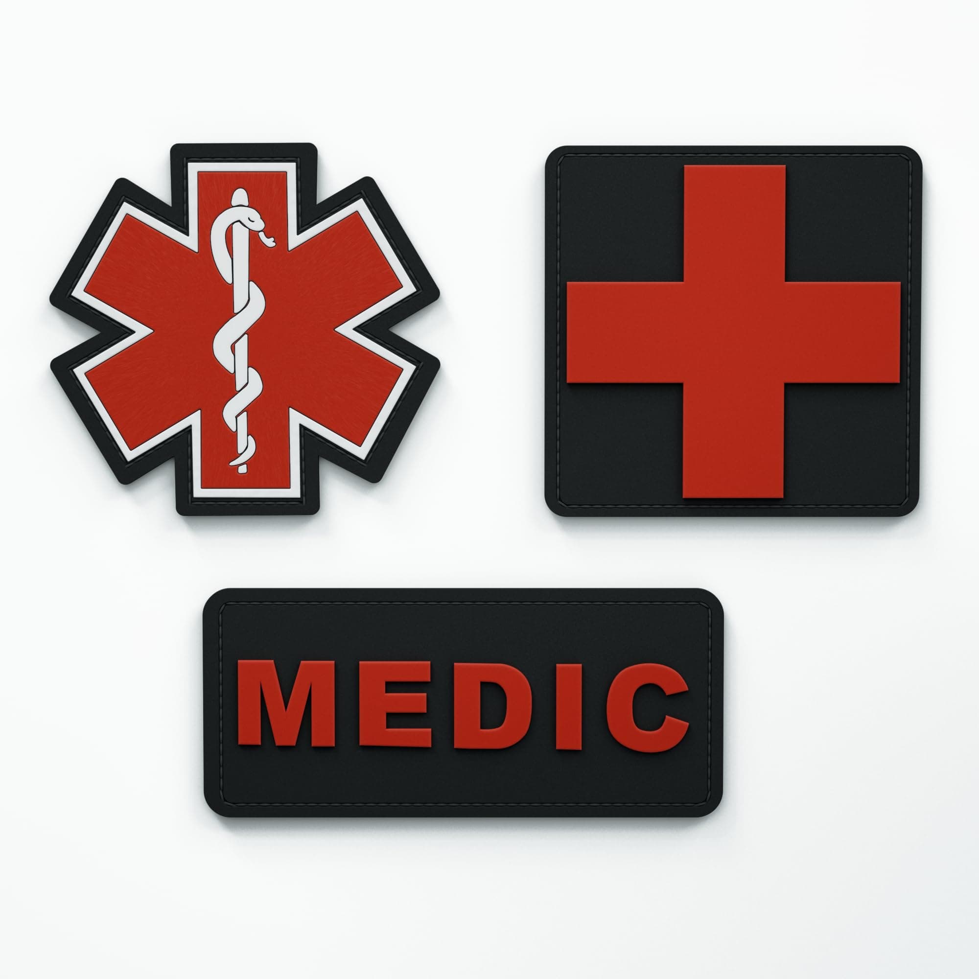 Medic Paramedic Rubber Patch for German Armed Forces, Police and Fire Brigade - For Tactical Backpacks, Medical Bags, First Aid Kits, First Aid Pouch - 7 cm x 3 cm