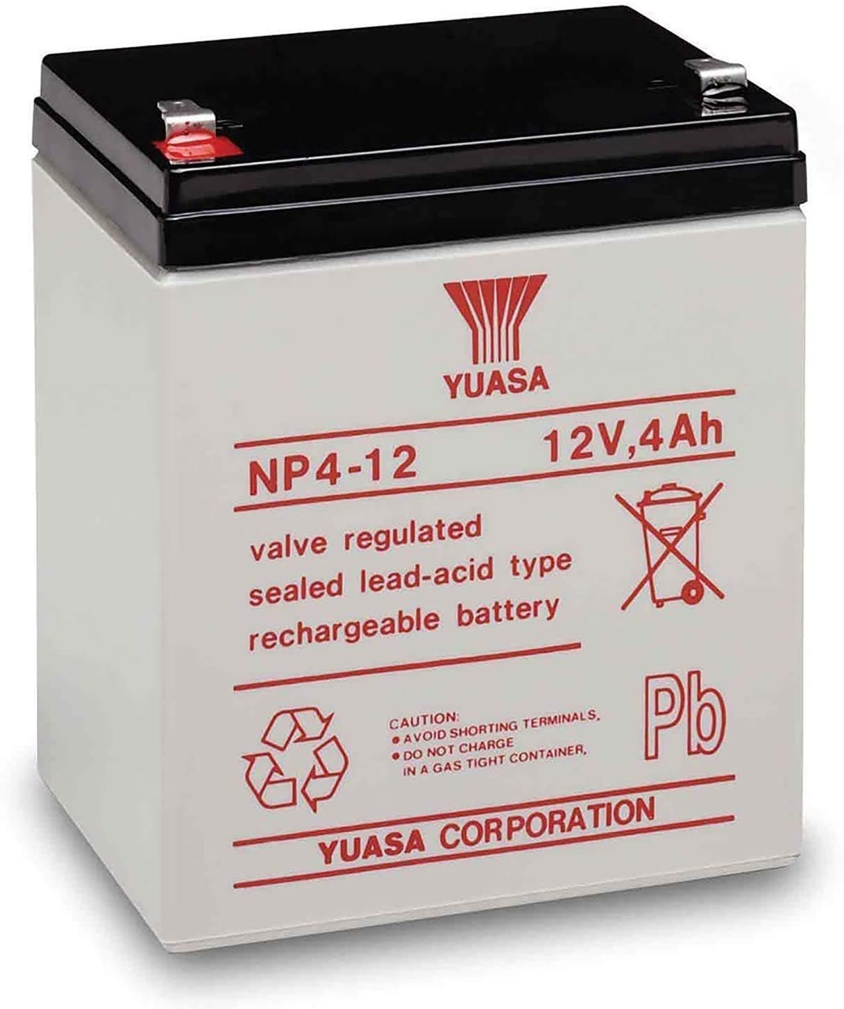 EnerSys Genesis NP4-12 - 12 Volt/4 Amp Hour Sealed Lead Acid Battery with 0.187 Fast-on Connector