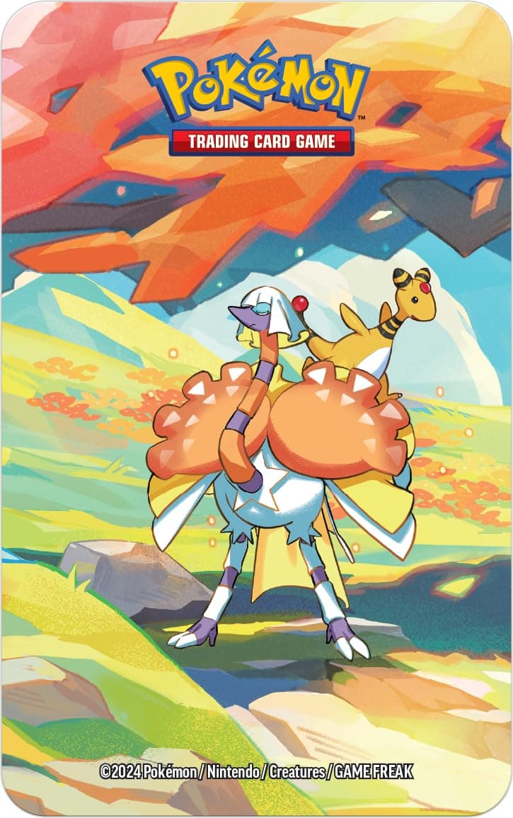 Pokémon TCG: Vibrant Paldea Mini Tin – Espathra & Ampharos (2 Booster Packs, 1 Sticker Sheet)